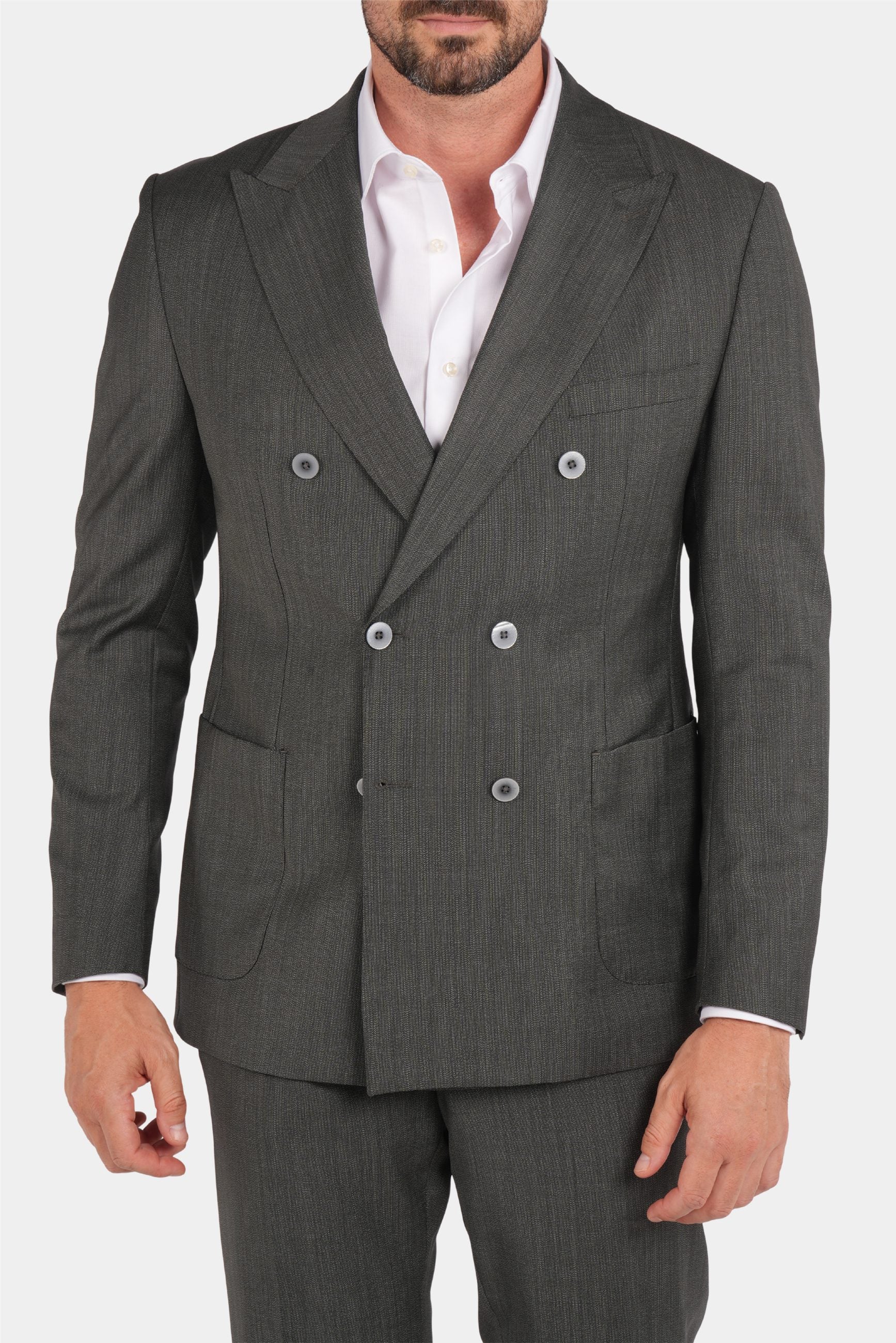 Dunkelgrüner Zweiteiliger Woll-Anzug mit Tailored Fit