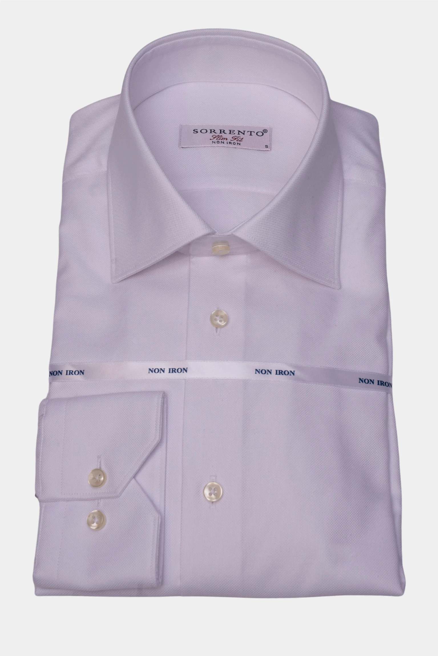 White cotton Oxford - non-iron