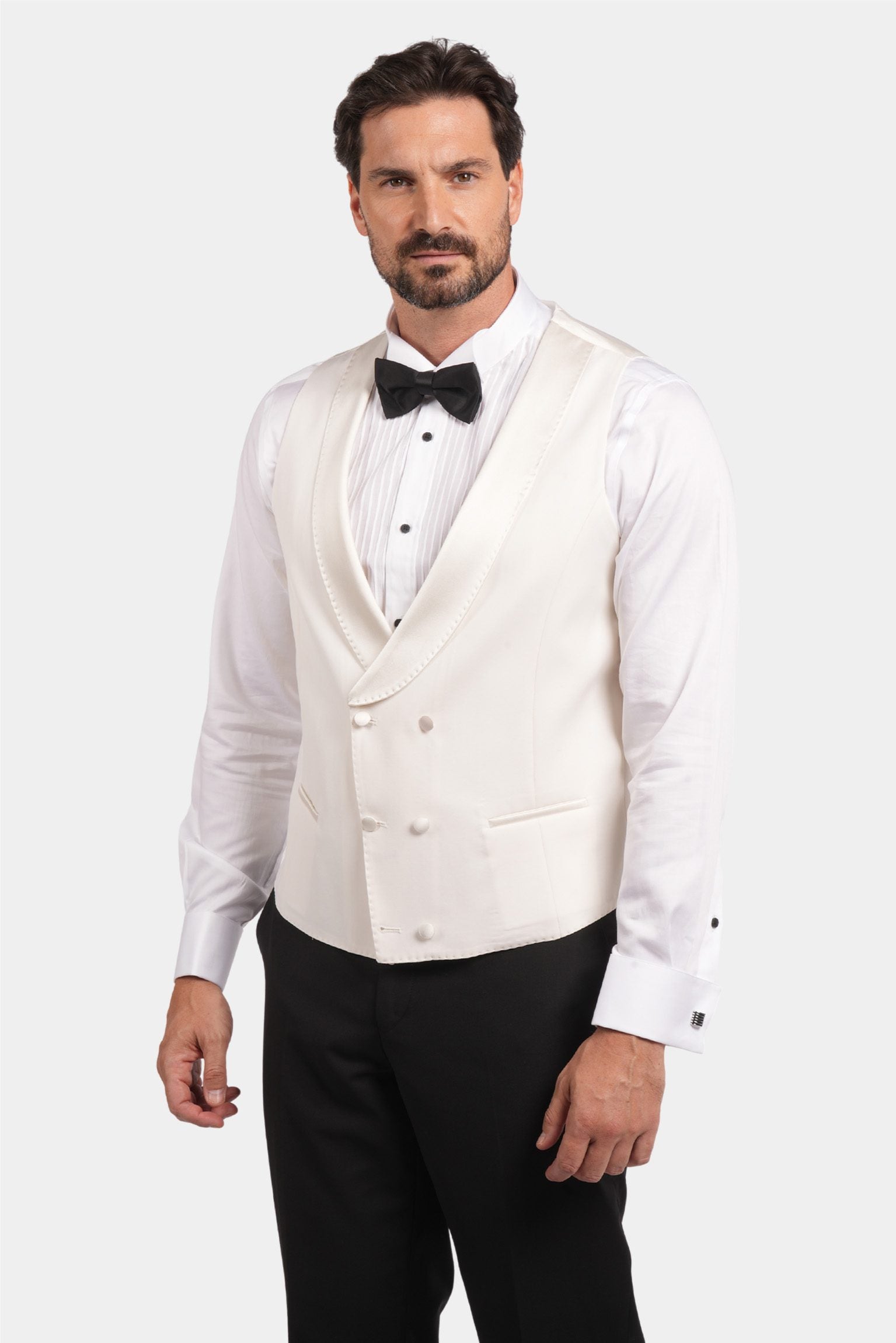 Elfenbein Slim Fit Einreihiger Smokinganzug