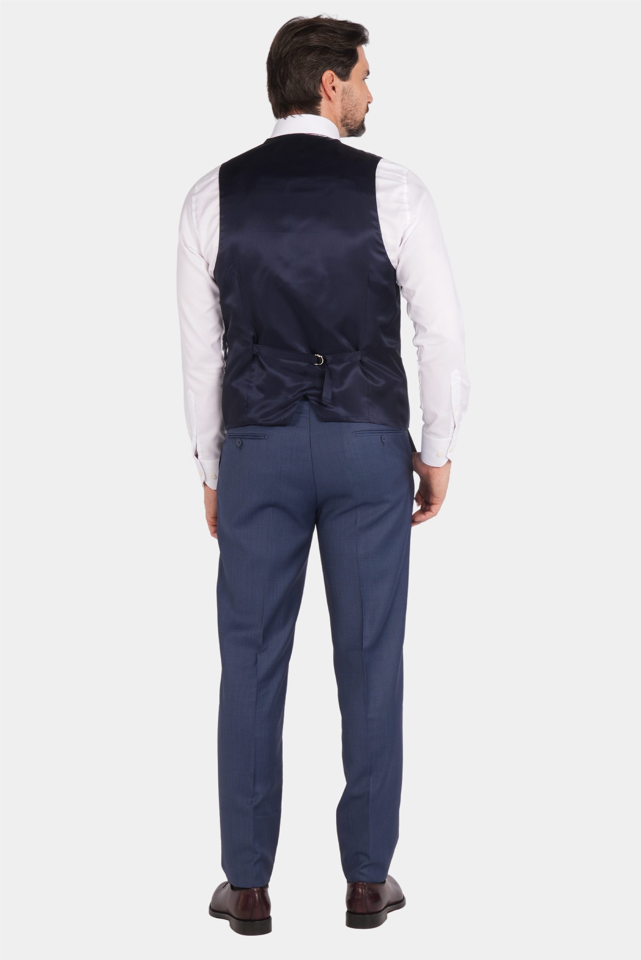 Blue modern fit single-breasted suit
