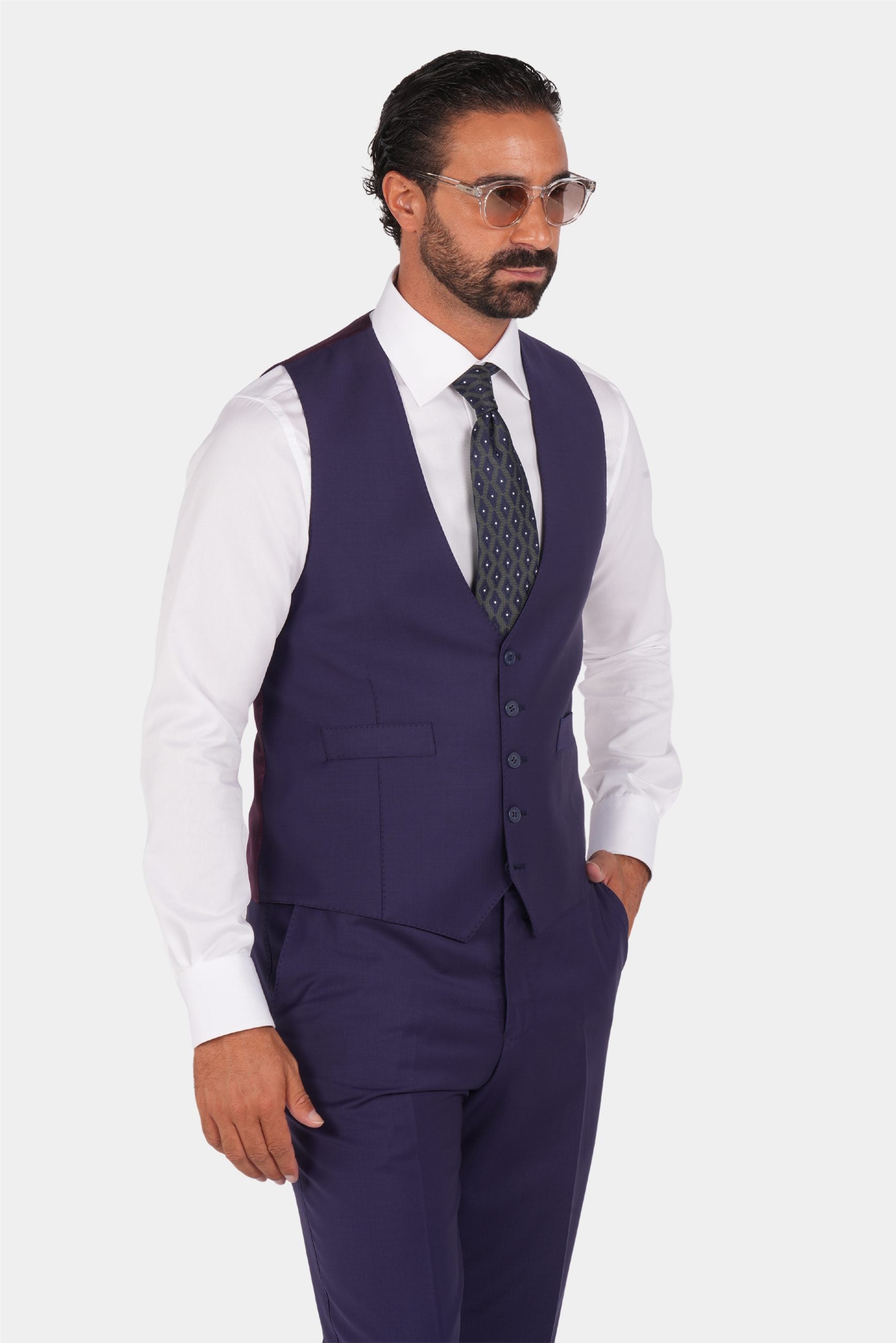 Violet Modern Fit Single-breasted Handmade