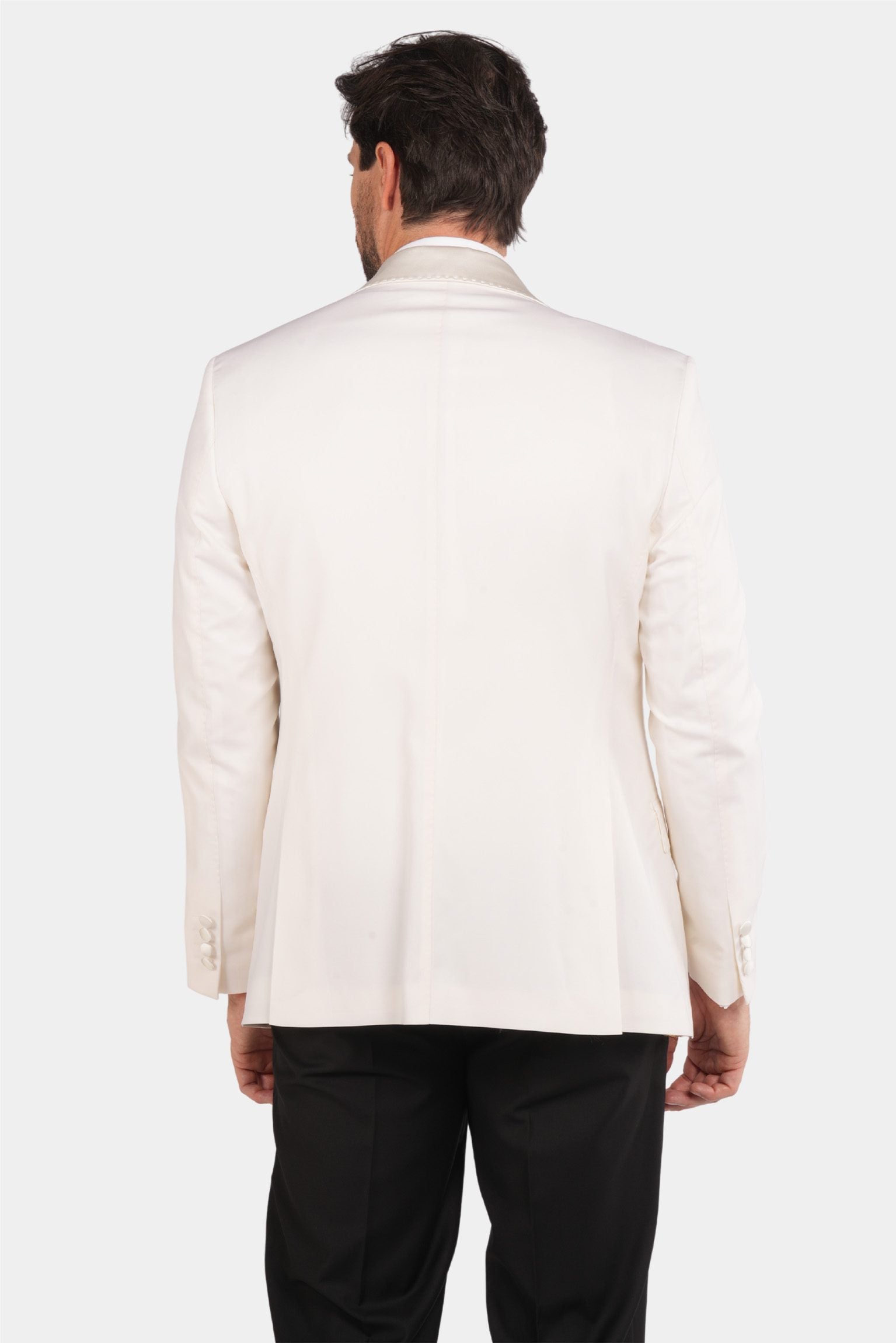 Elfenbein Slim Fit Einreihiger Smokinganzug