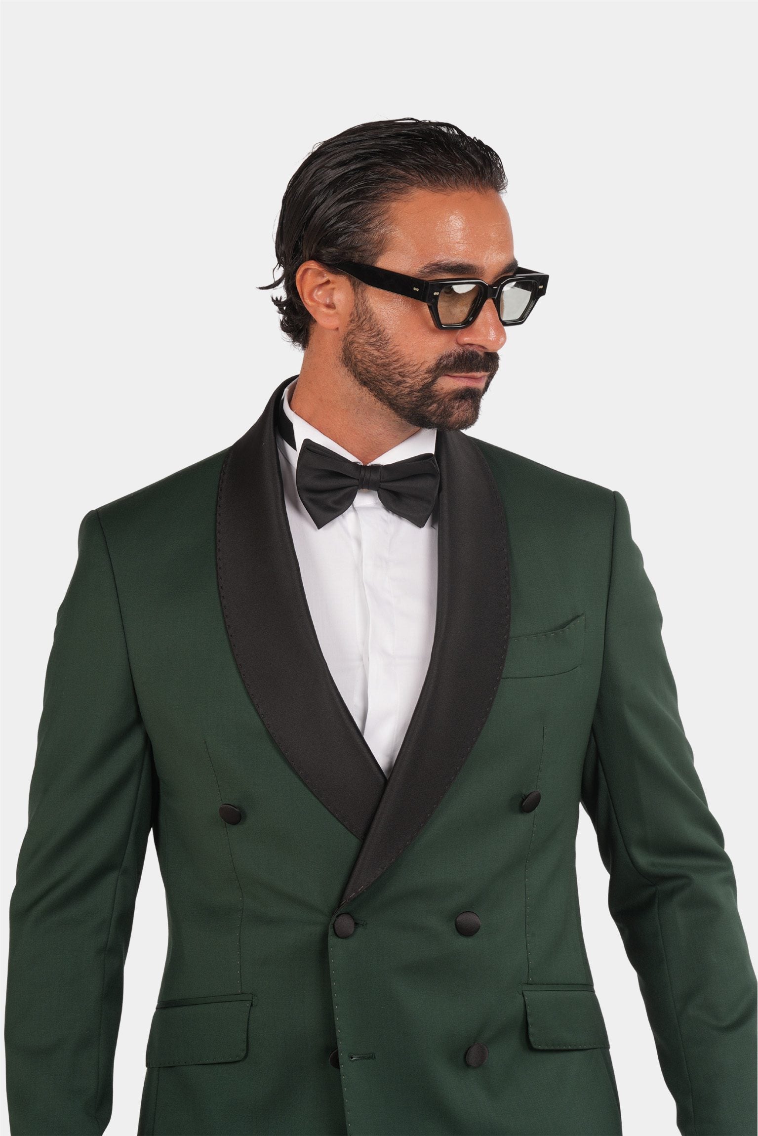 Grüner Slim Fit Doppelreihiger Smokinganzug