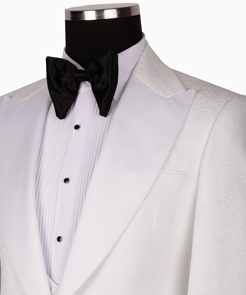 Elfenbein Slim Fit Einreihiger Smokinganzug