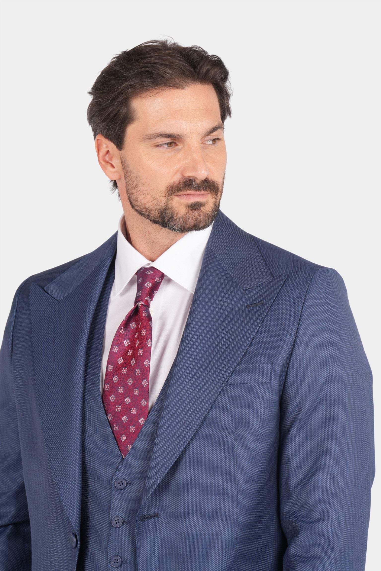 Blue modern fit single-breasted suit