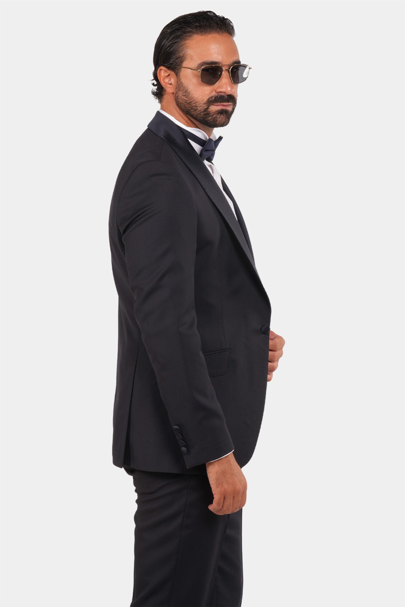 Dunkelblauer Slim Fit Einreiher Smoking Anzug
