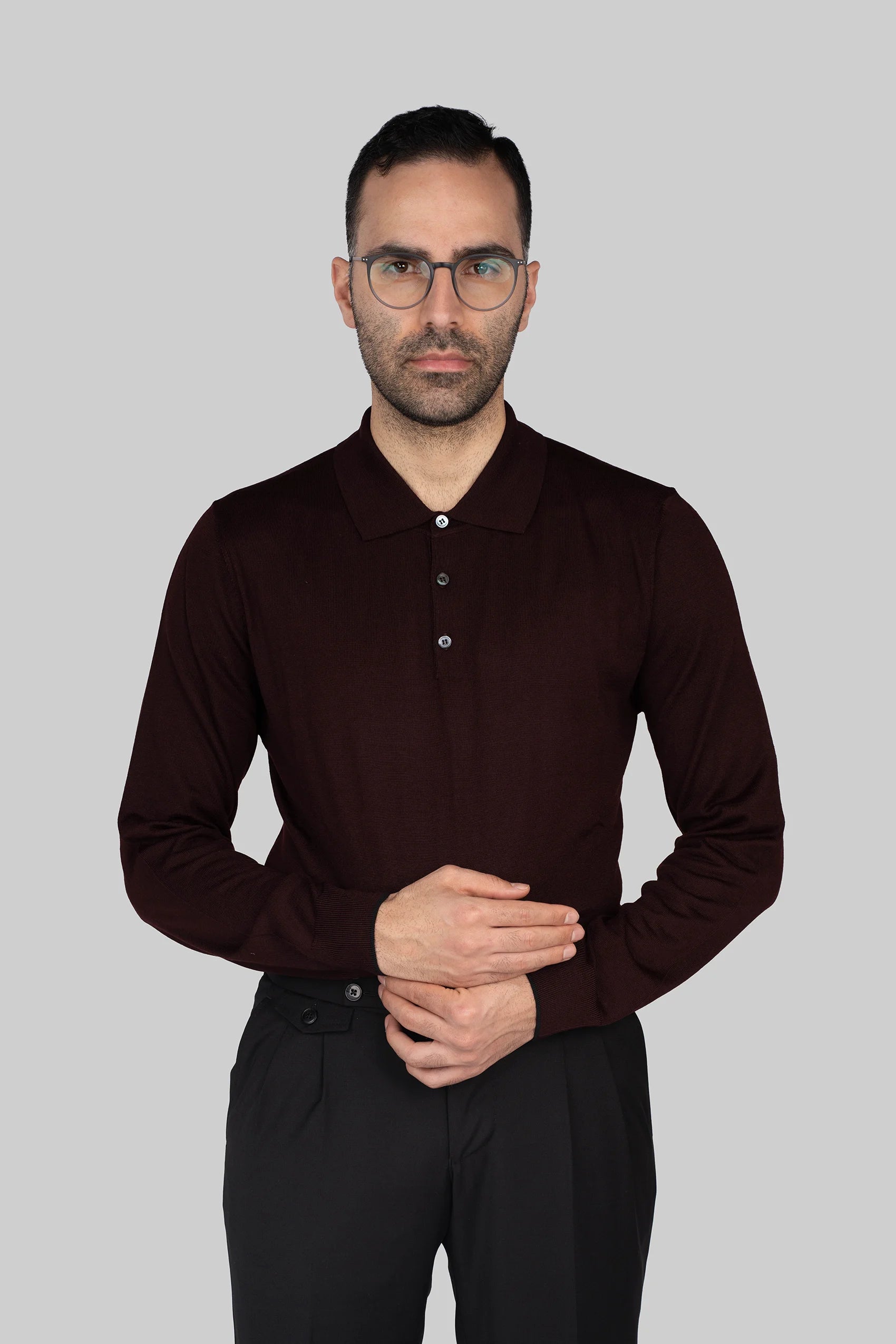 Bordeaux Italian wool-acrylic sweater