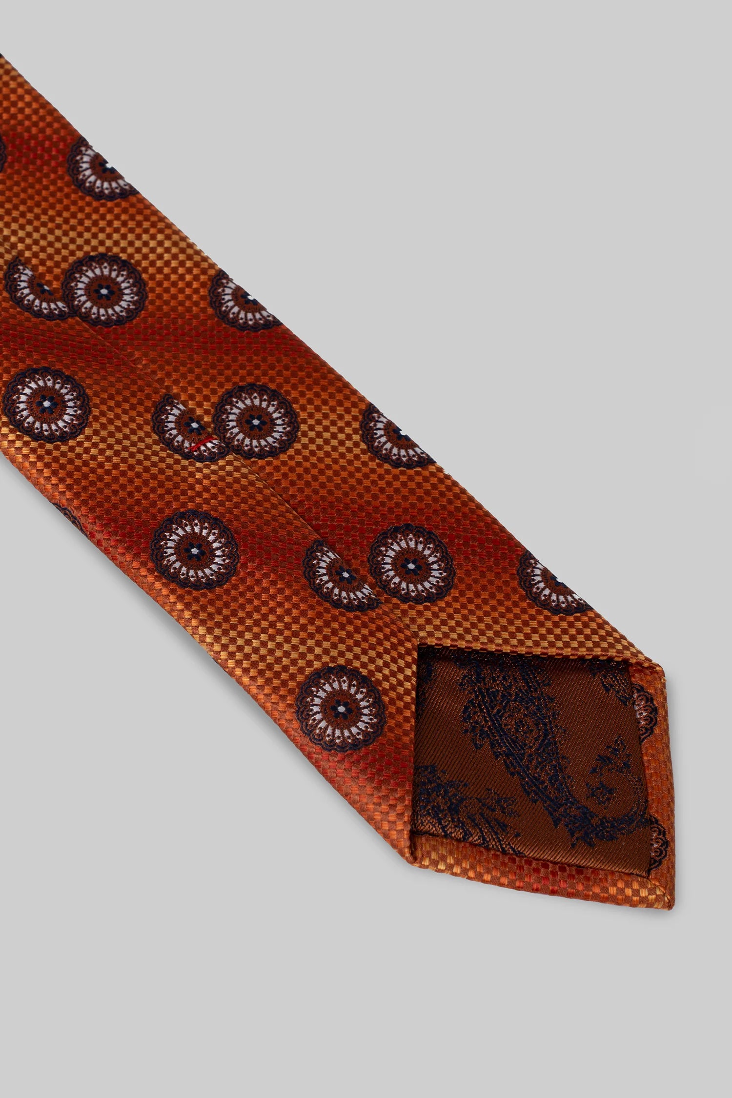 Orange Blumenmuster Mikrofasern Krawatte und Einstecktuch