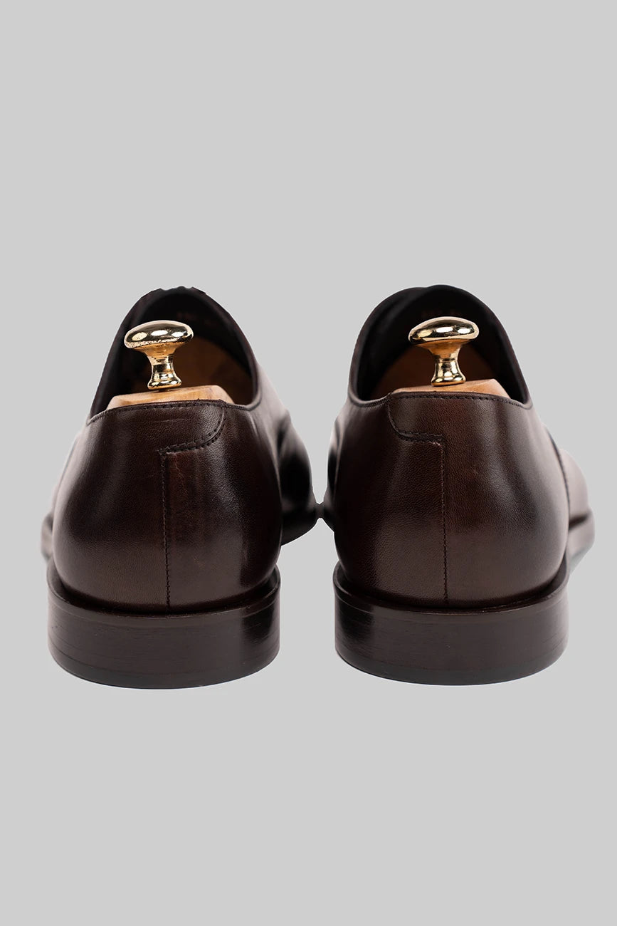 Brauner Double-Monk-Strap-Schuh aus Kalbsleder