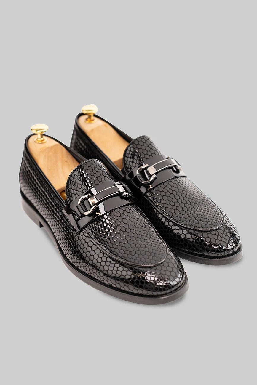 Schwarzer Horsebit-Loafer aus Coroco-Leder