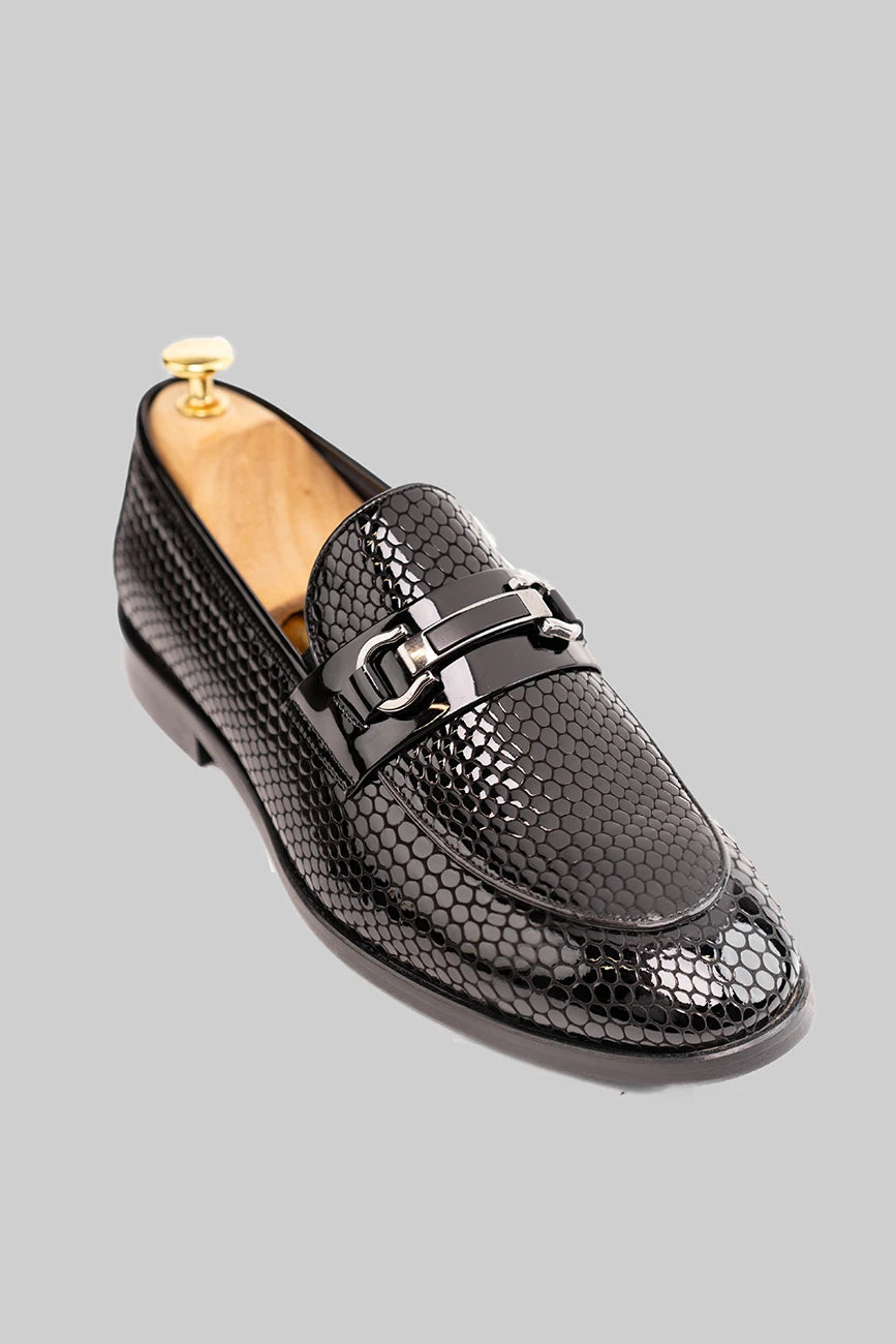 Schwarzer Horsebit-Loafer aus Coroco-Leder