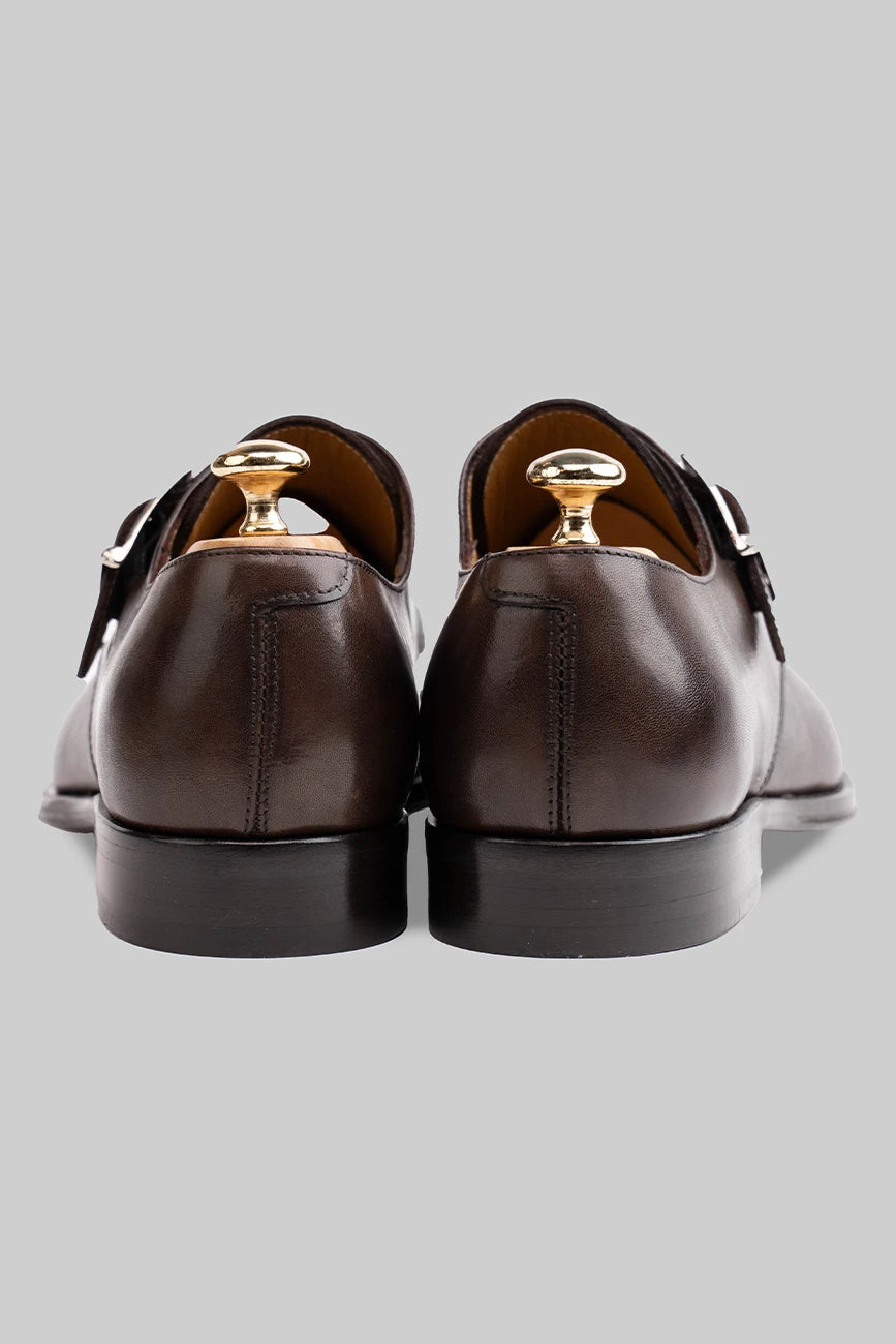 Brauner Single Monk-Schuh aus Kalbsleder