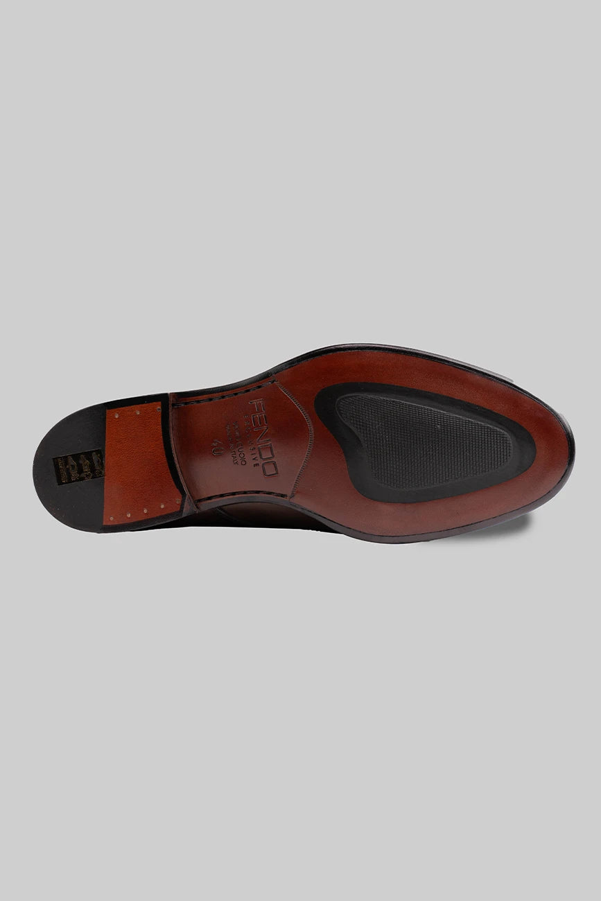 Brauner Single Monk-Schuh aus Kalbsleder