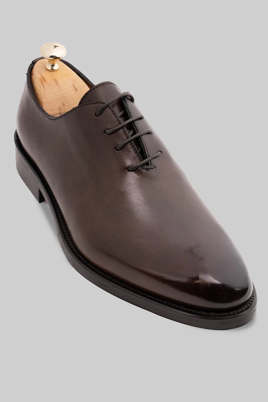 Brauner Oxford Cap-Toe-Schuh aus Kalbsleder