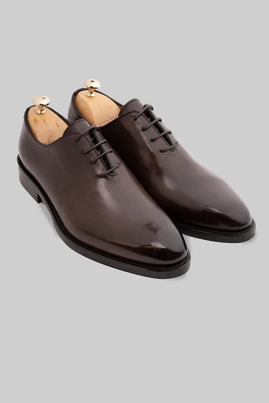 Brauner Oxford Cap-Toe-Schuh aus Kalbsleder