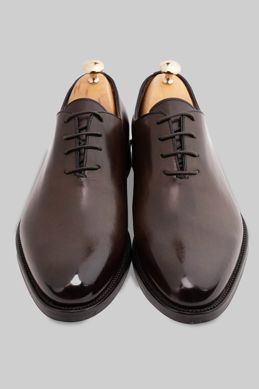 Brauner Oxford Cap-Toe-Schuh aus Kalbsleder