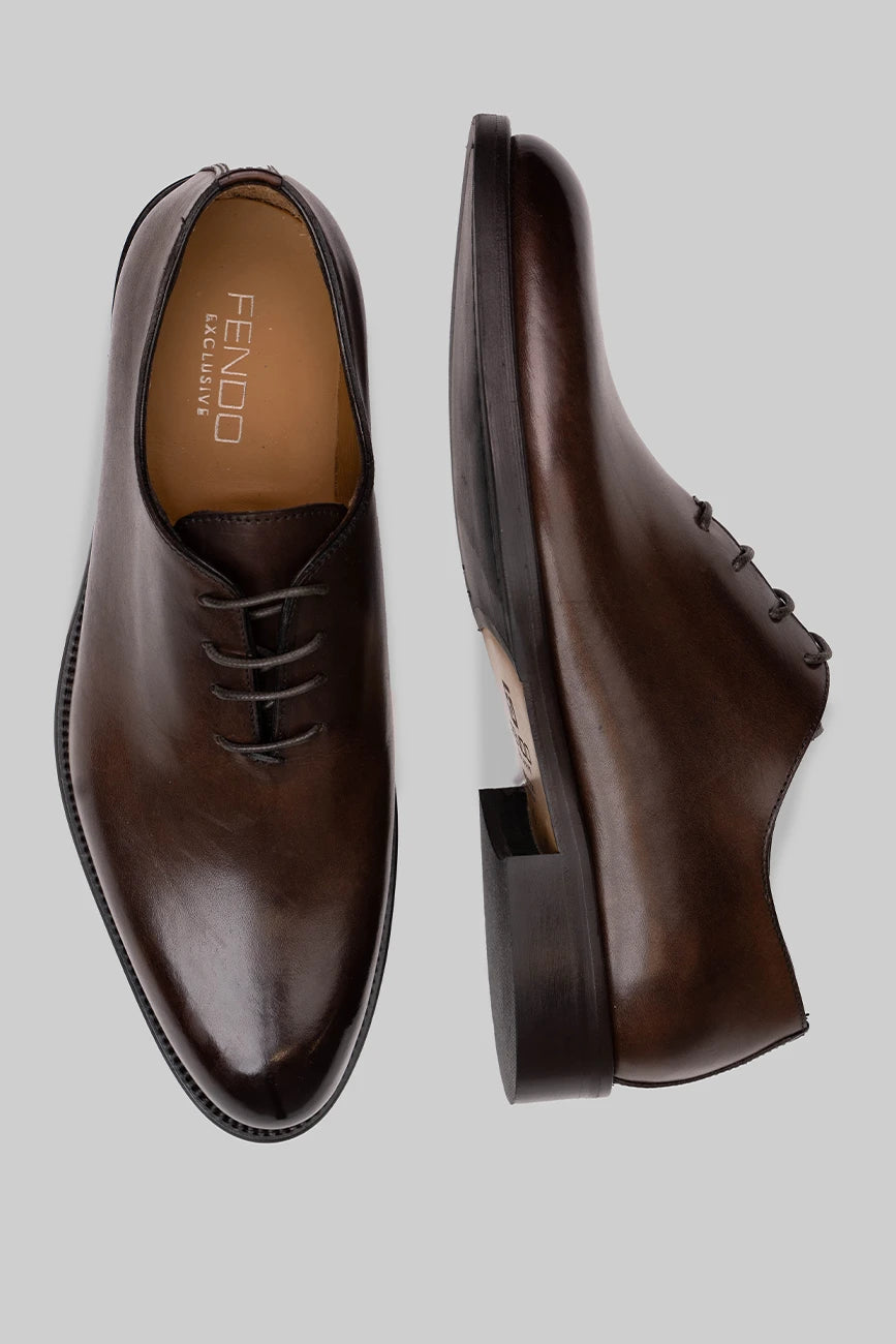Brauner Oxford Cap-Toe-Schuh aus Kalbsleder
