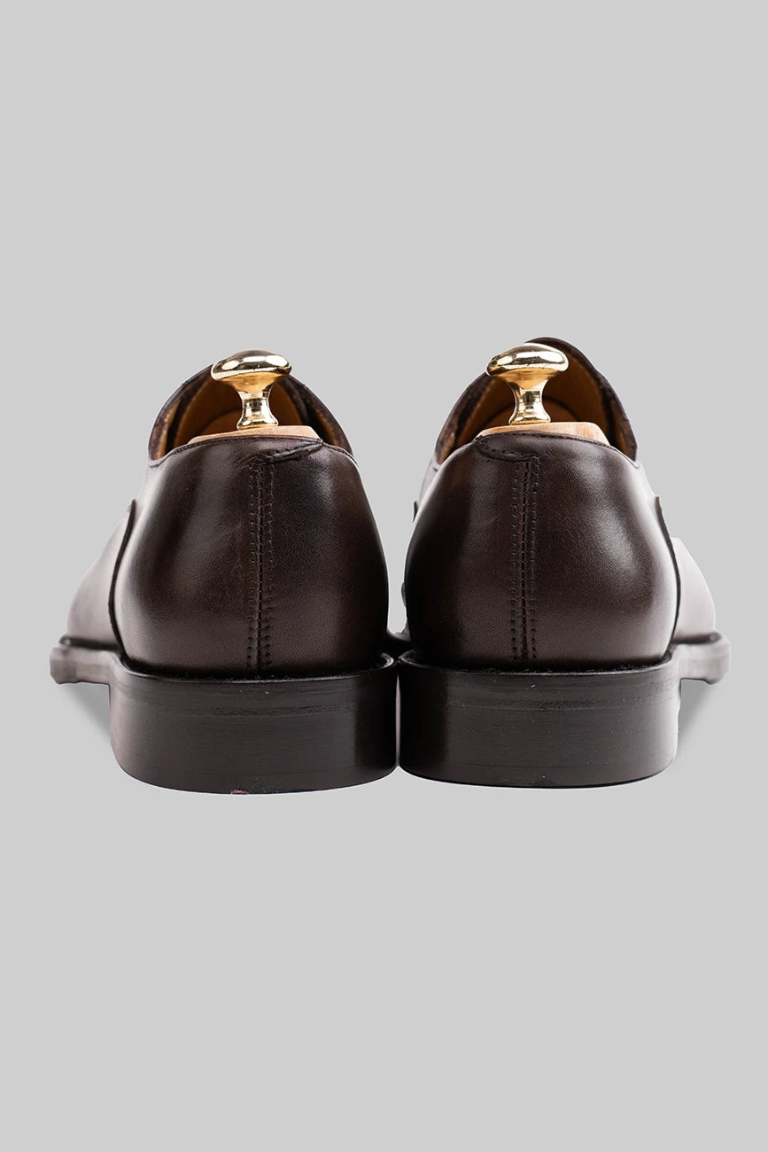 Brauner Oxford Cap-Toe-Schuh aus Kalbsleder
