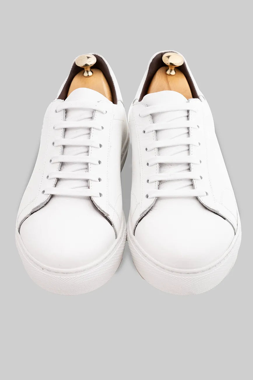 Sneaker aus weissem Hirschleder