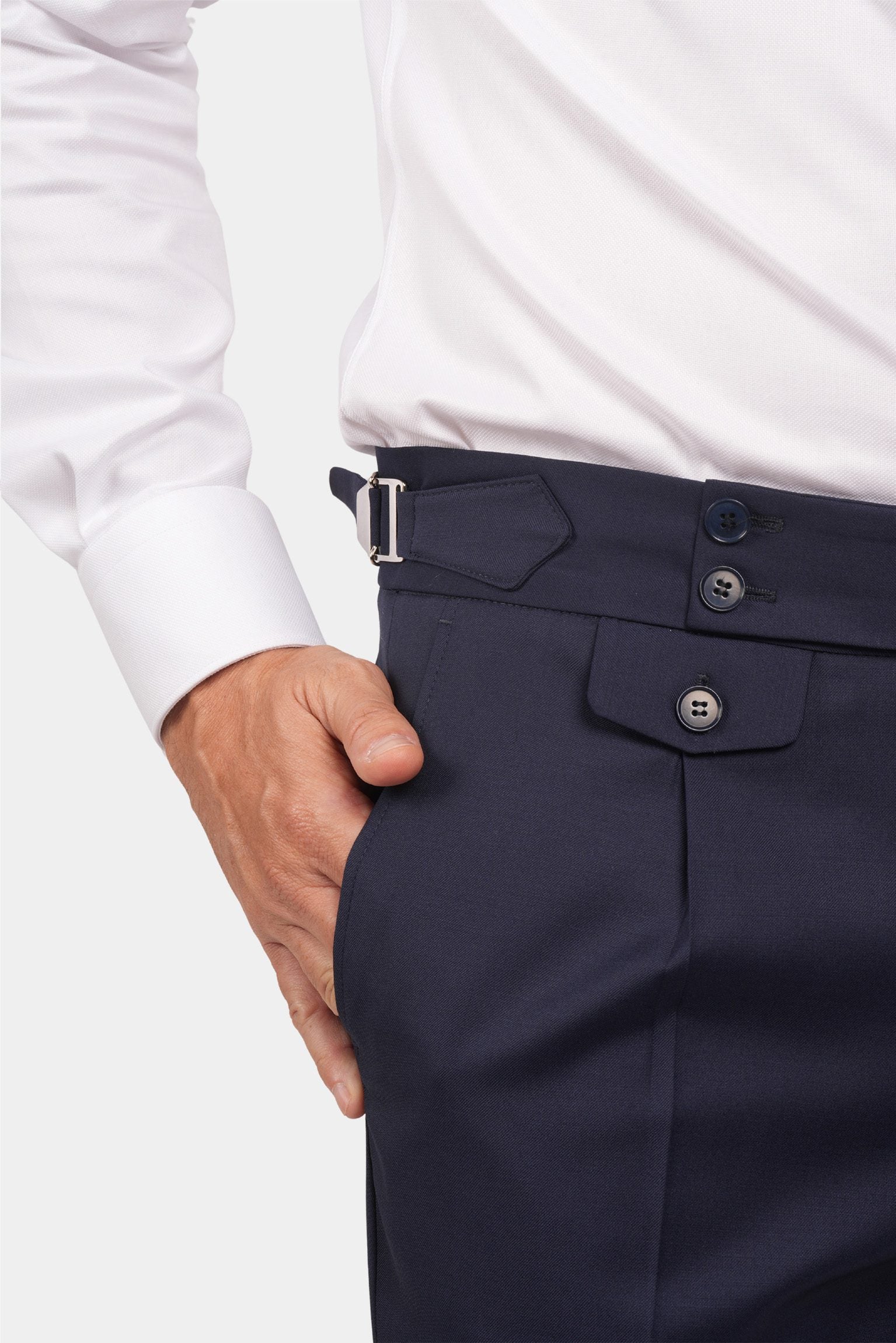 Marineblauer Slim Fit Dreiteiliger Anzug aus Wolle