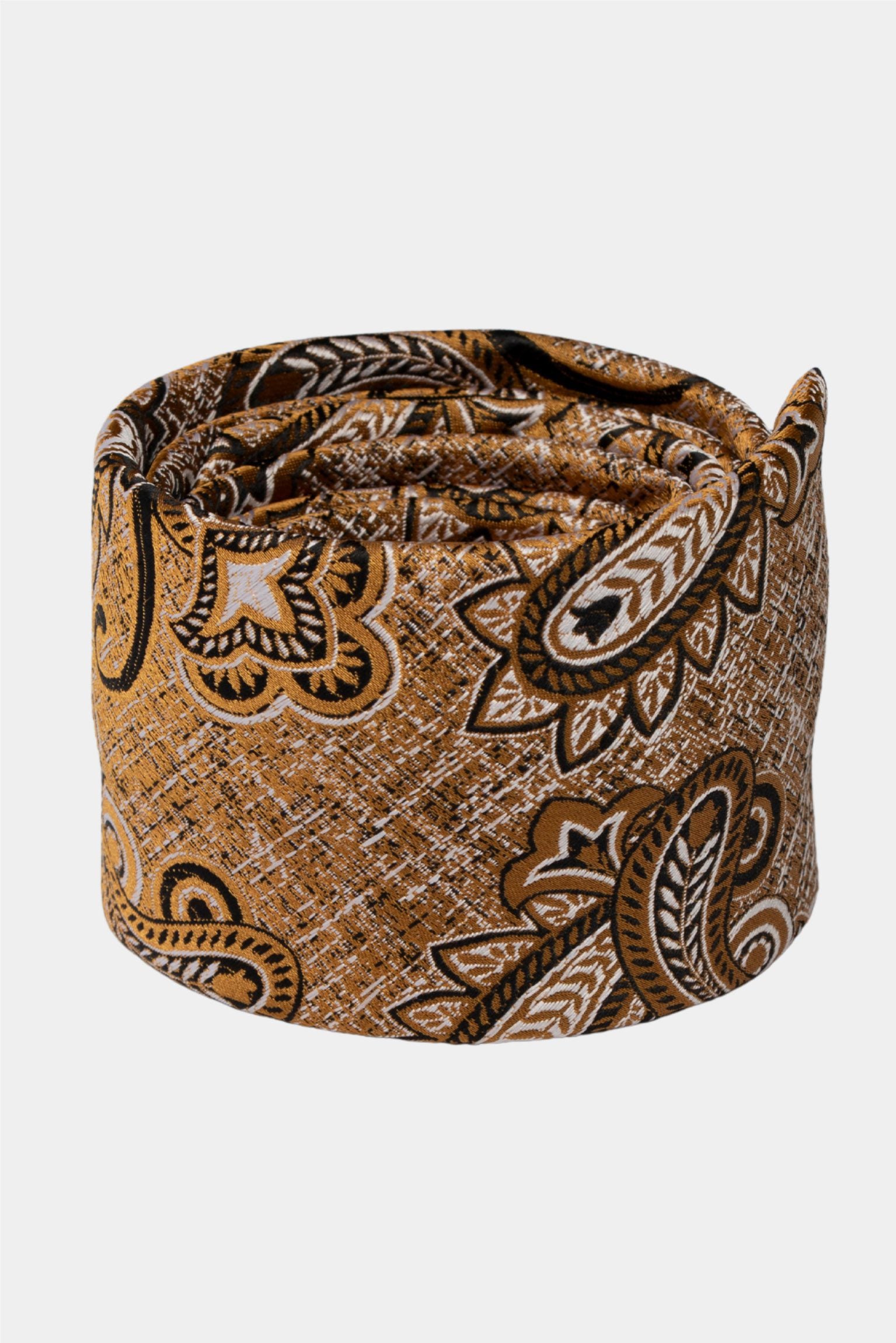 Goldene Mikrofaser-Krawatte mit Paisley-Muster
