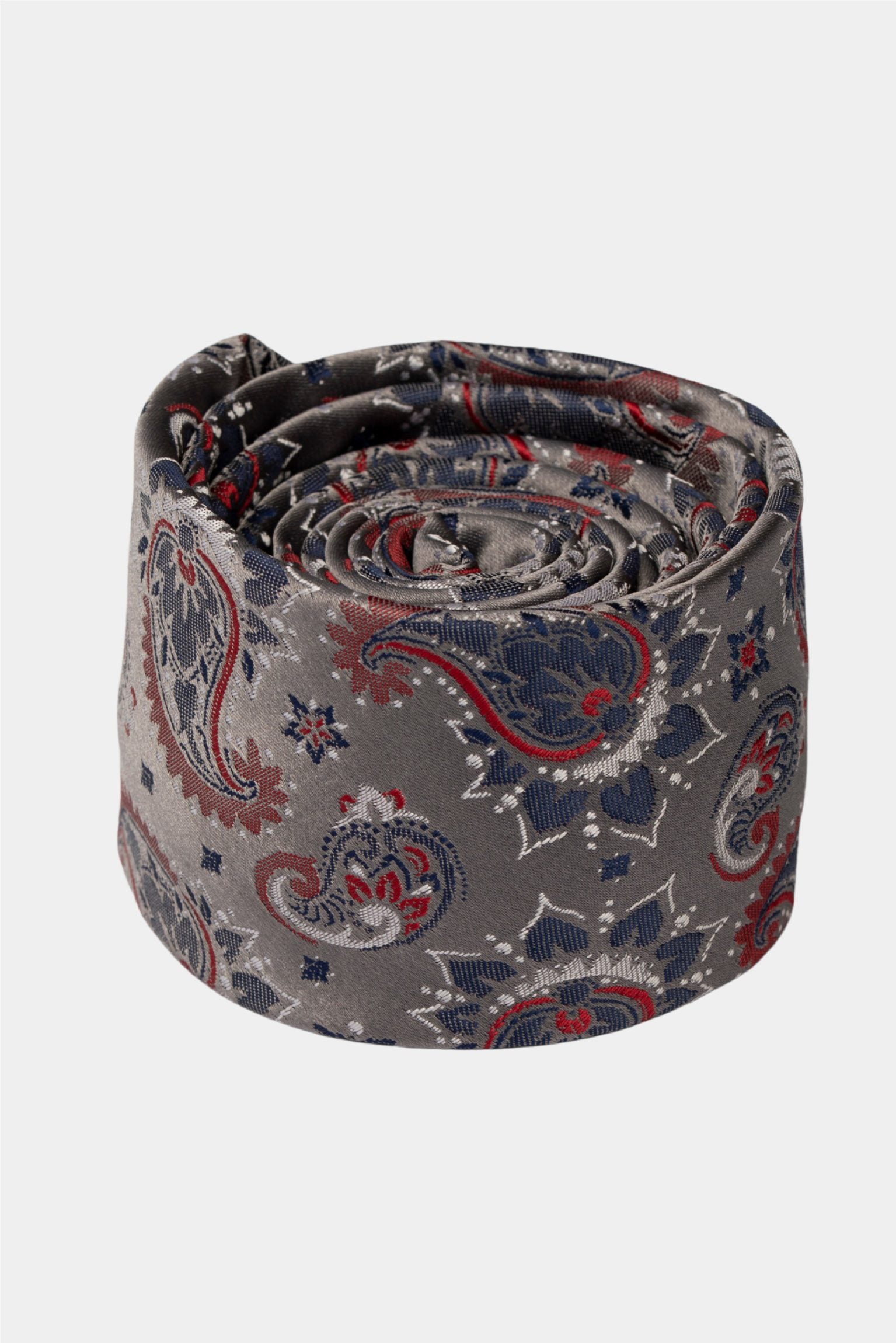 Graue Paisley-Mikrofaser-Krawatte