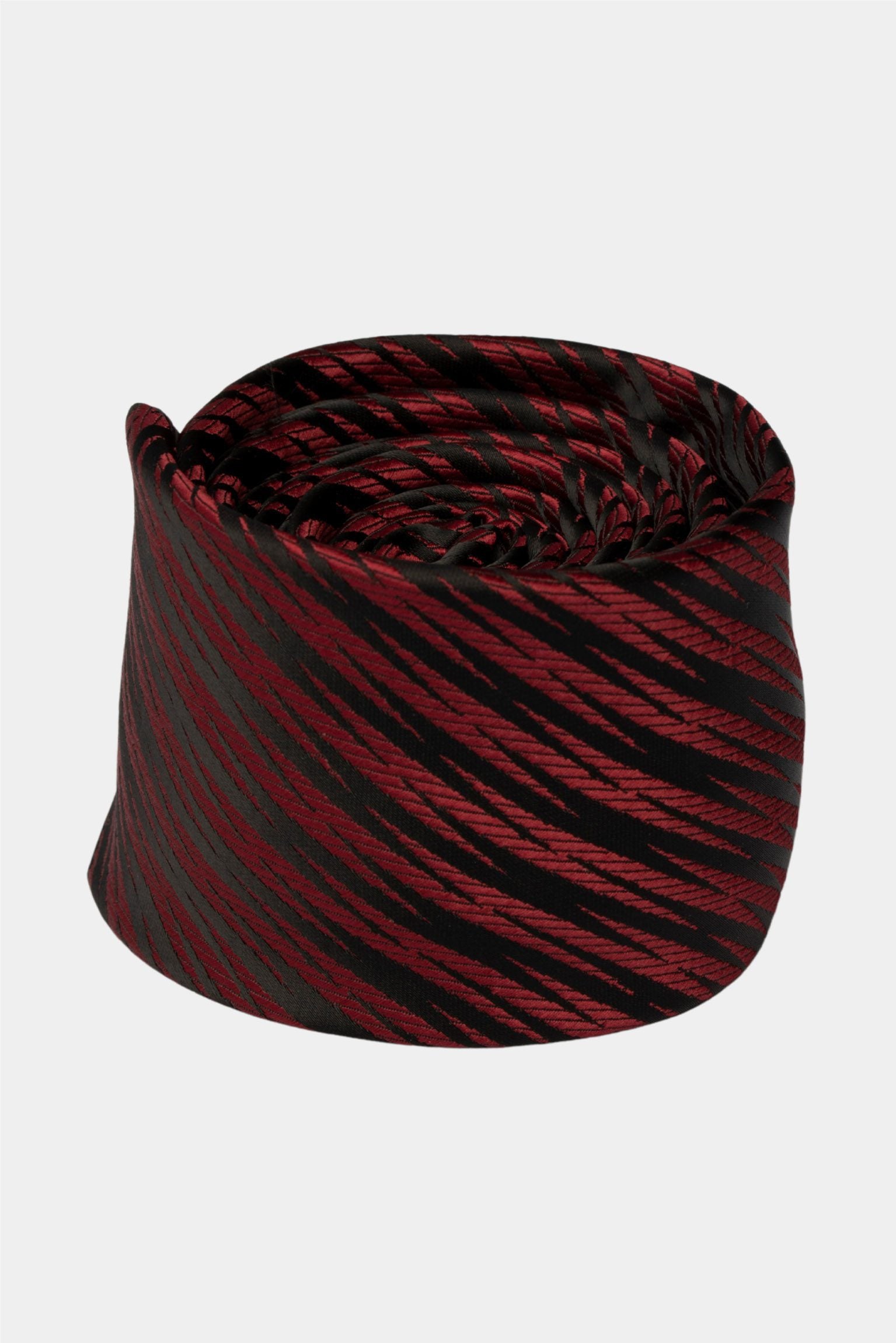 Burgundy Striped Microfiber Tie