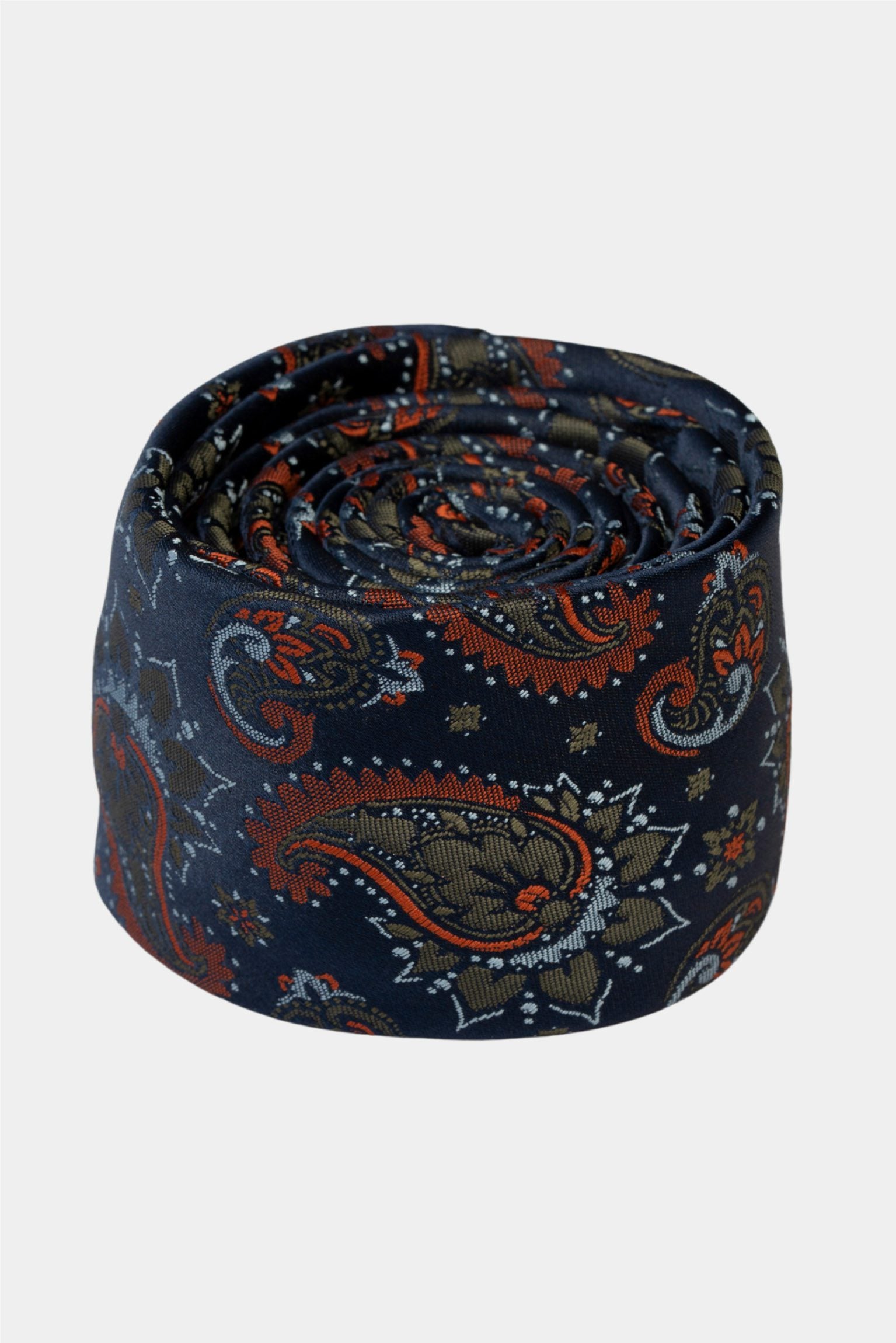 Dunkelblaue Paisley-Krawatte aus Mikrofaser