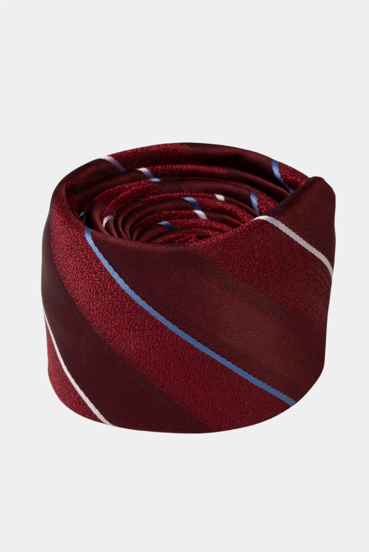 Burgundy striped microfiber tie
