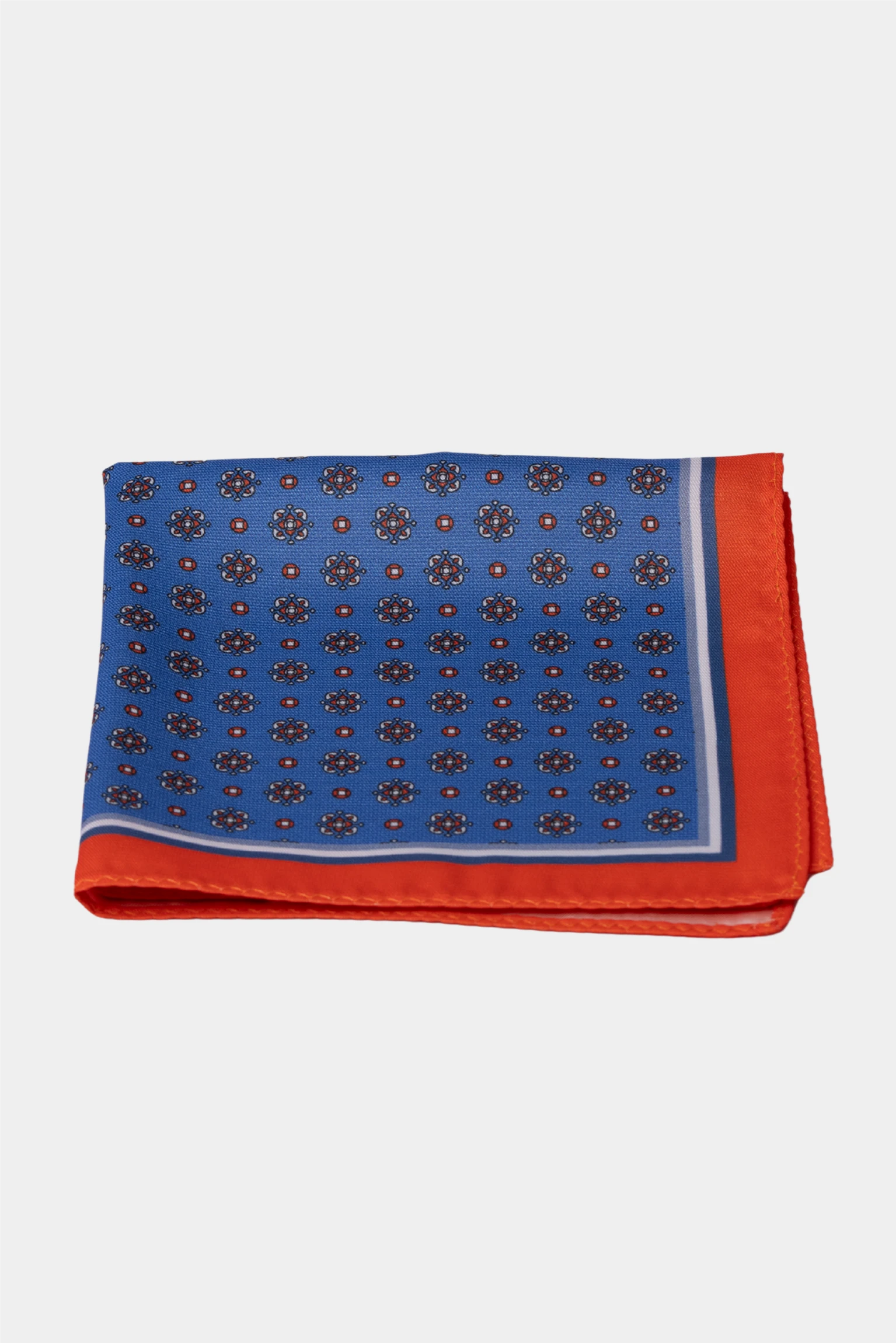 Blue microfiber handkerchief with medallion pattern