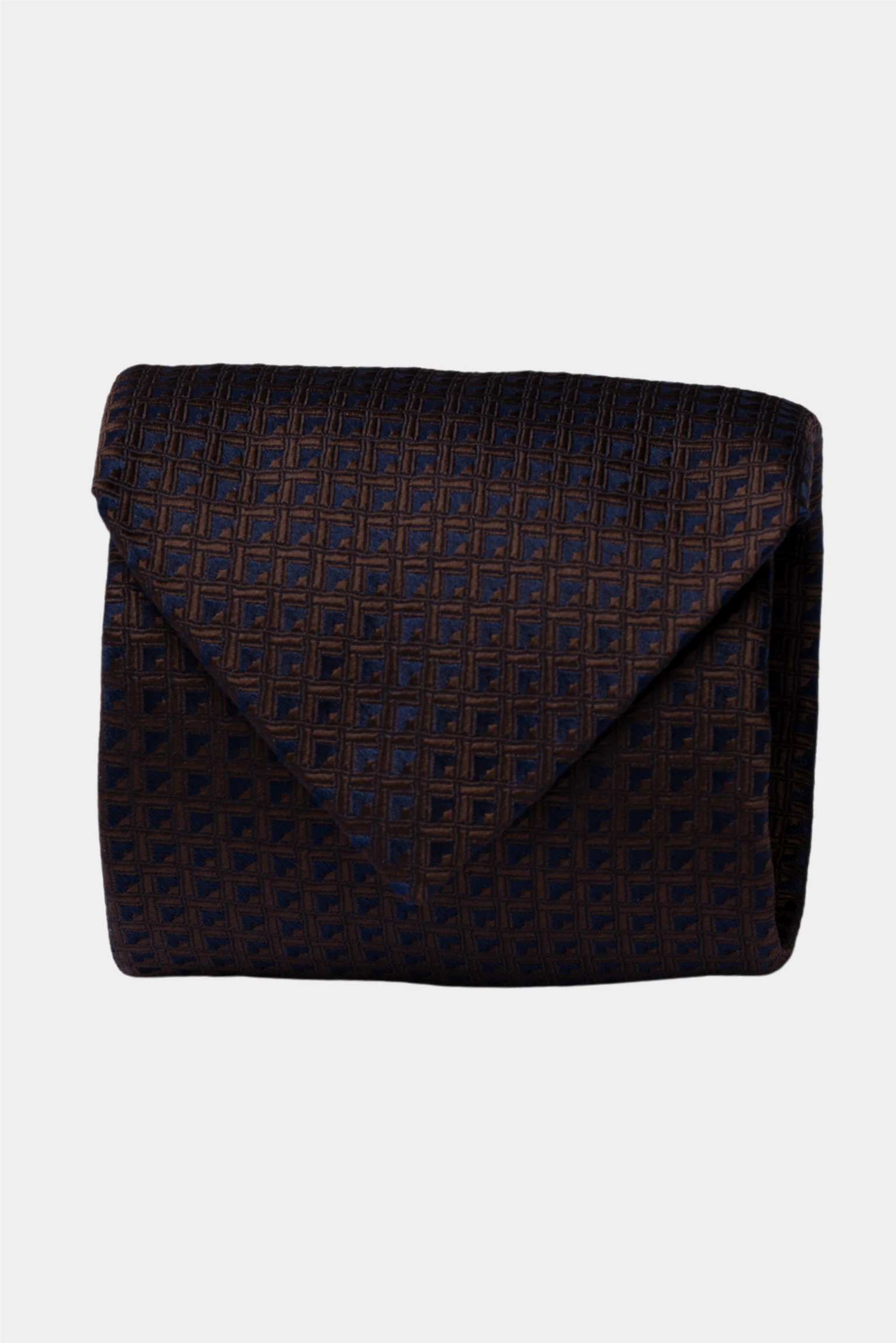 Braune Mikrofaser-Krawatte mit geometrischem Muster