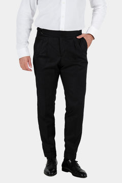 Schwarze Hose aus italienischer Wolle Tailored Fit