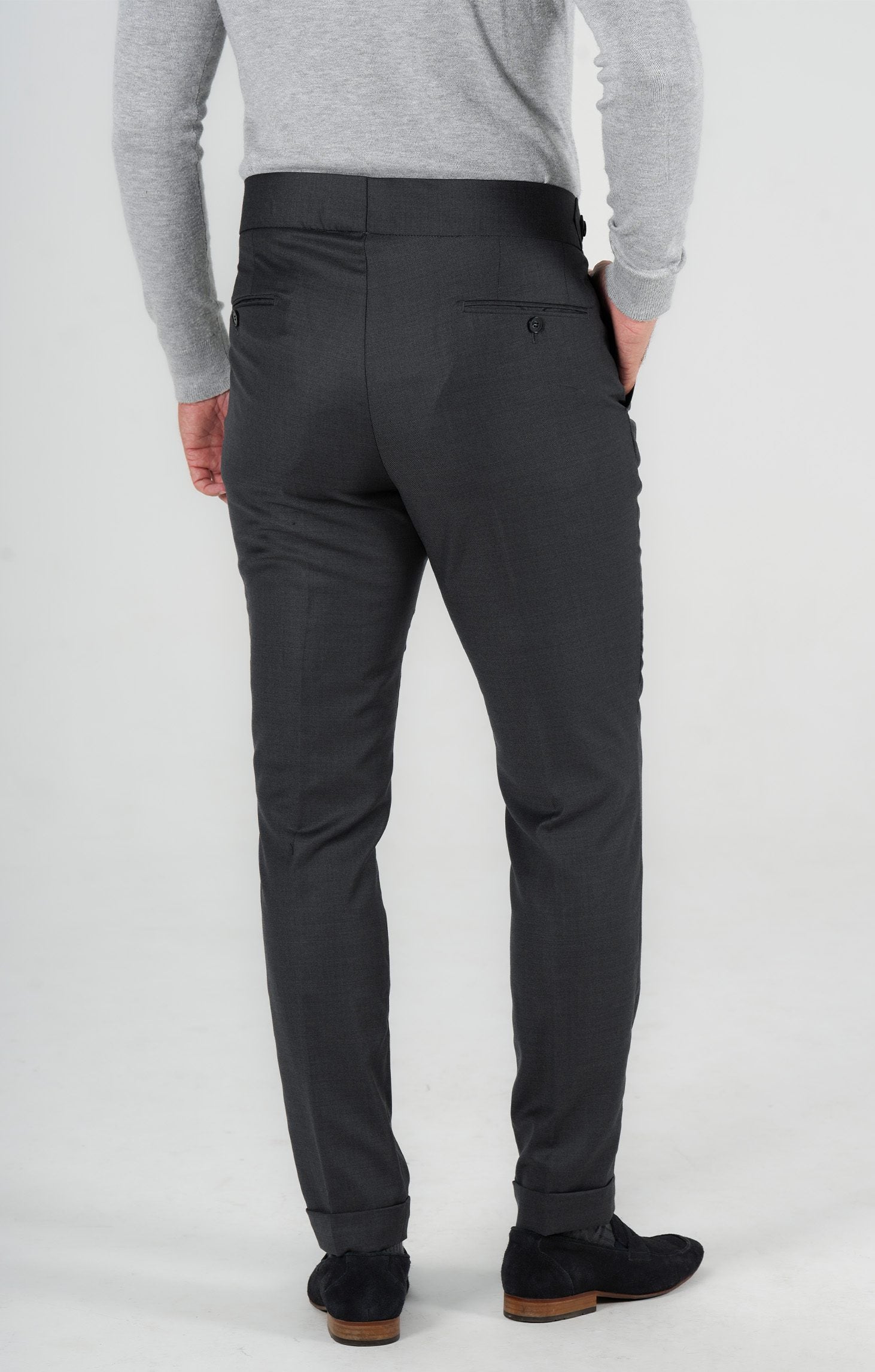 Graue Hose aus italienischer Wolle Tailored Fit