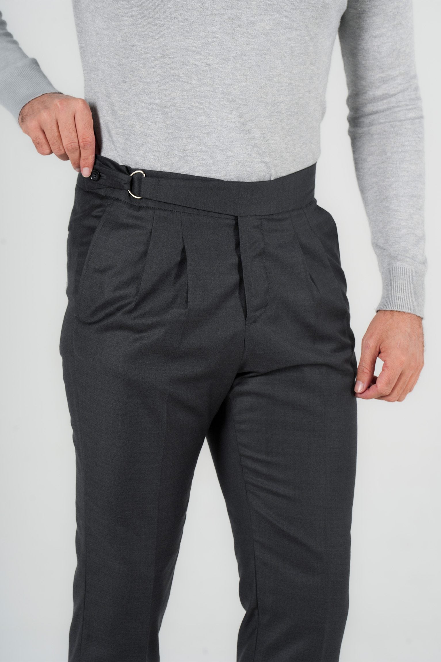 Graue Hose aus italienischer Wolle Tailored Fit