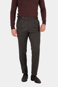 Braune Hose aus italienischer Wolle Tailored Fit