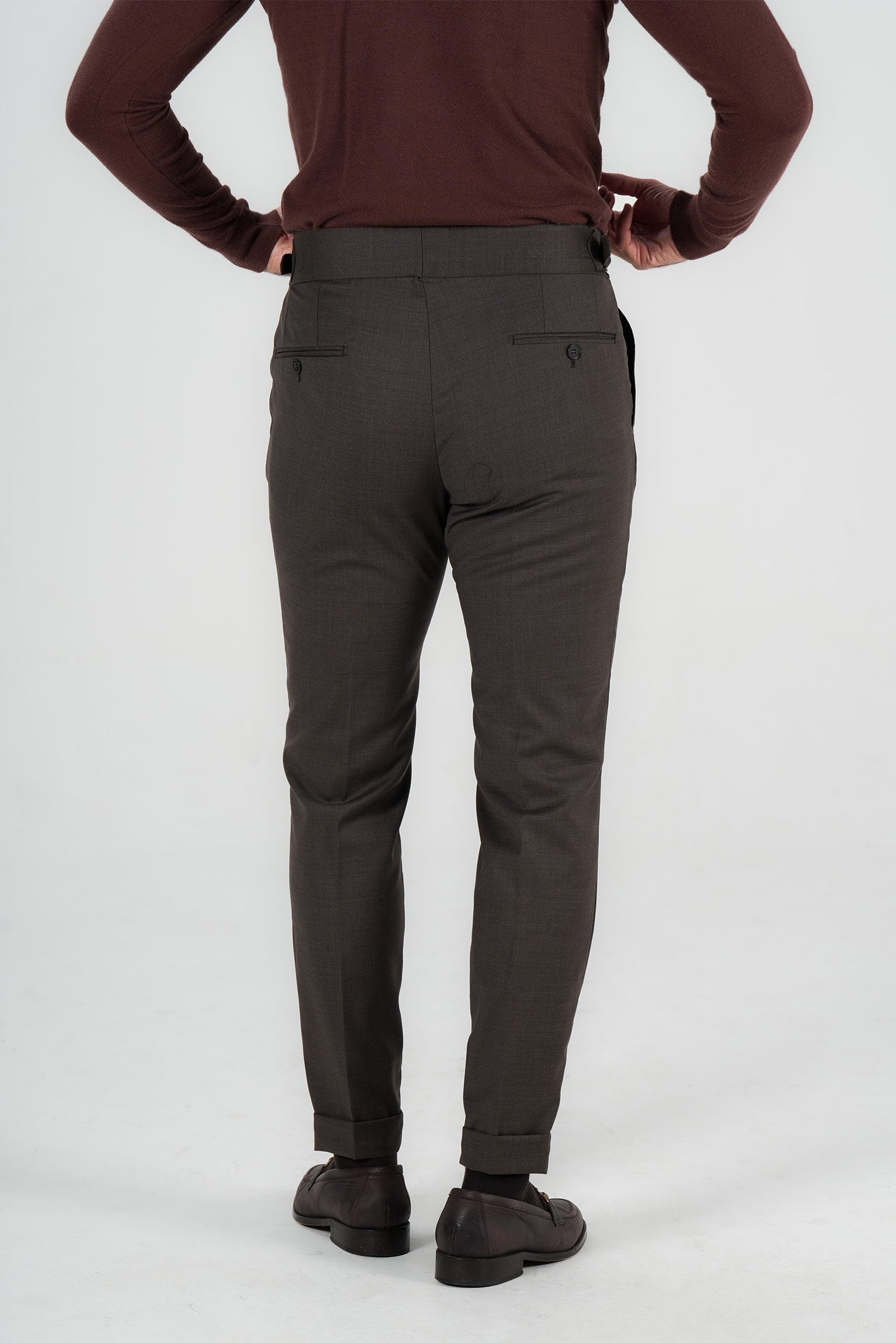 Braune Hose aus italienischer Wolle Tailored Fit