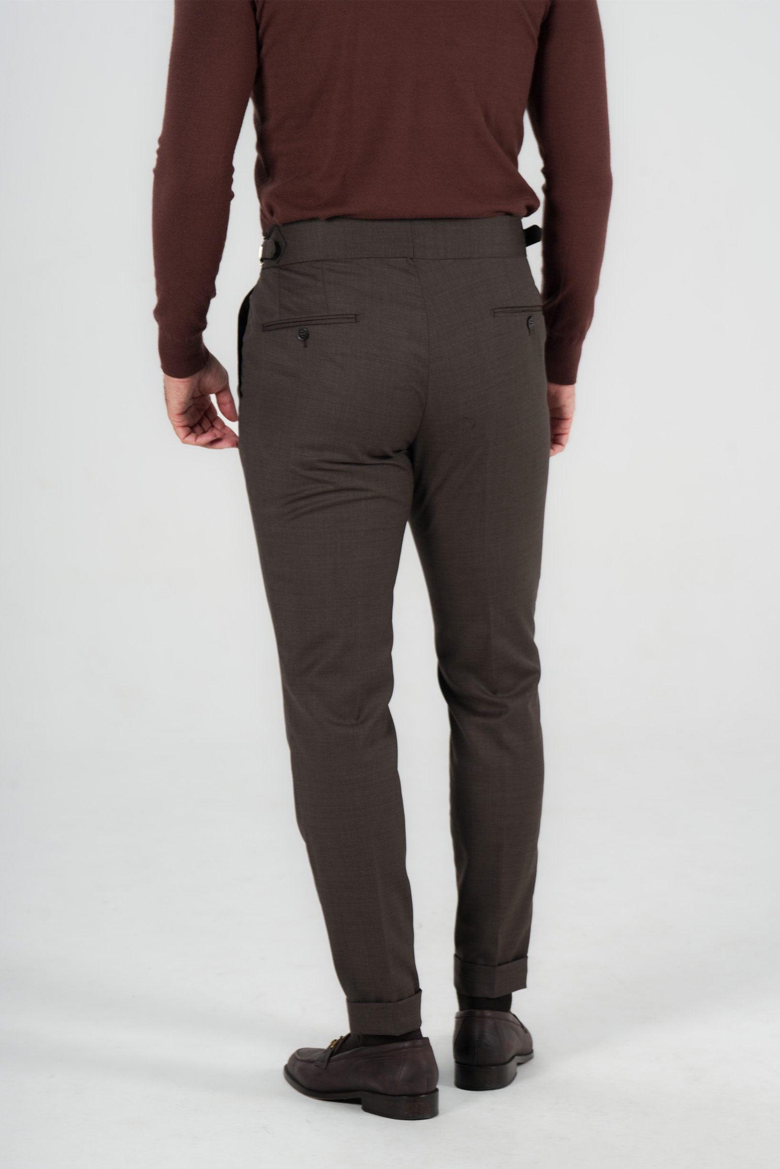 Braune Hose aus italienischer Wolle Tailored Fit