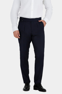 Mittellblau Hose aus italienischer Wolle Tailored Fit