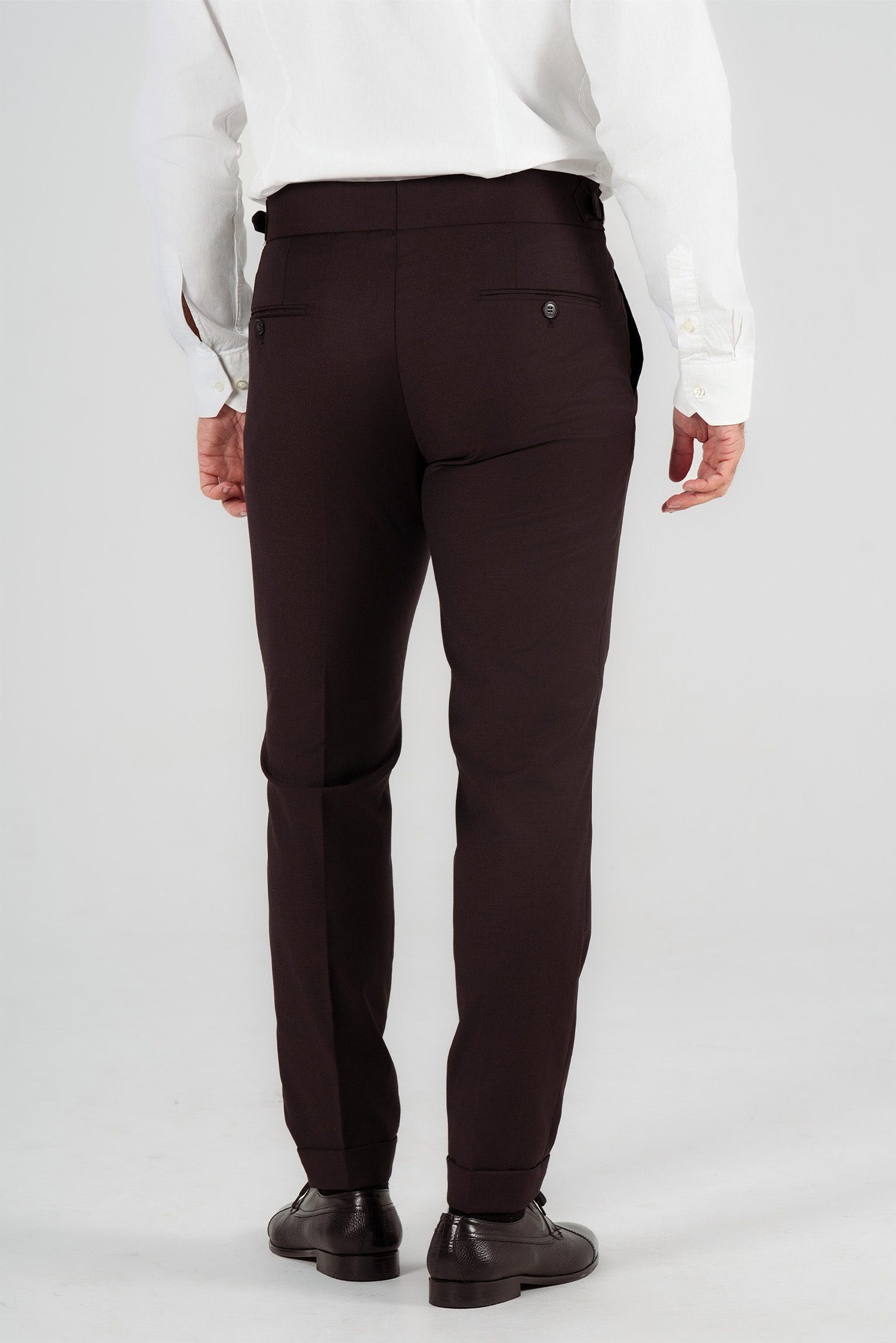 Wine-red trousers made of Italian wool, tailored fit