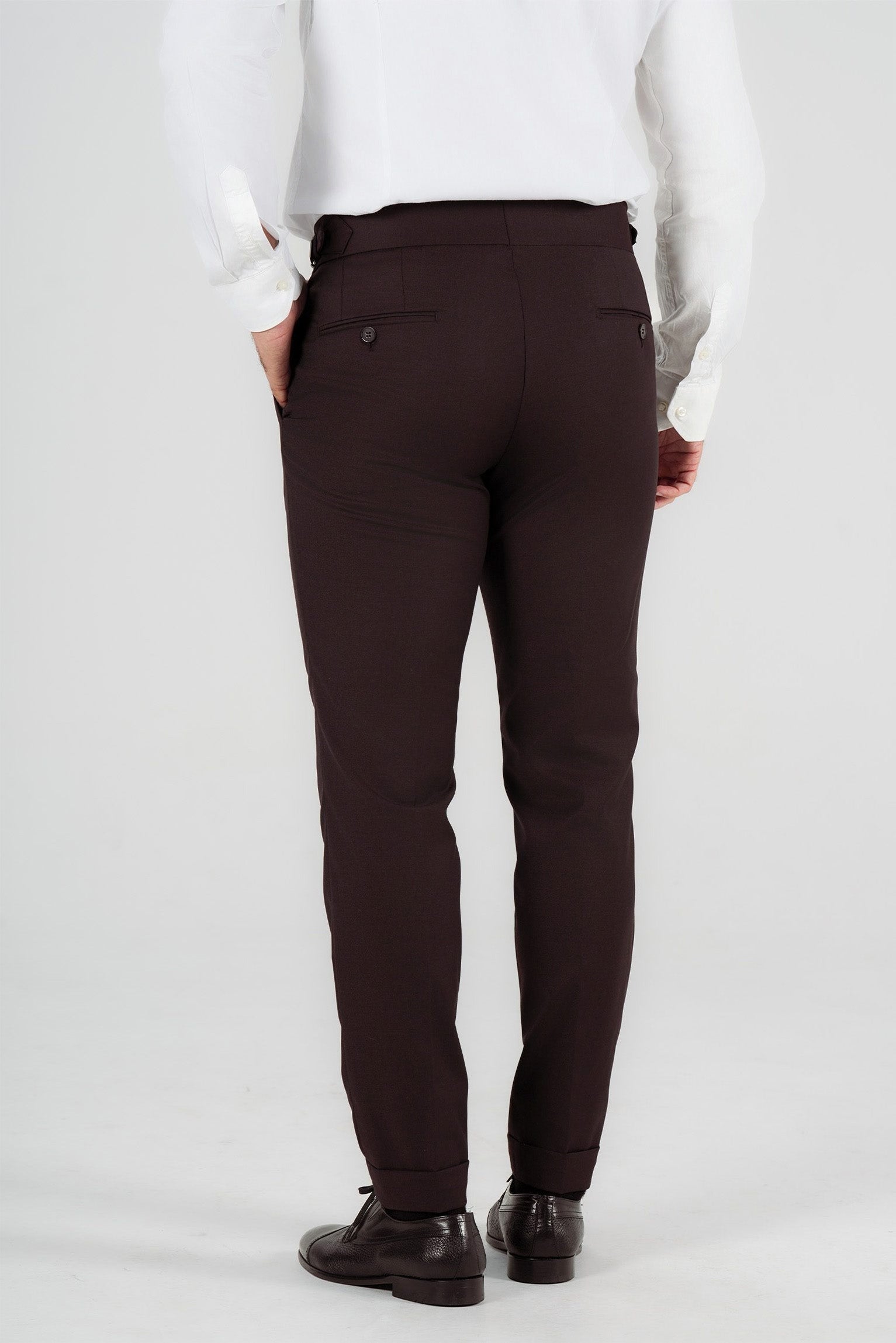 Wine-red trousers made of Italian wool, tailored fit