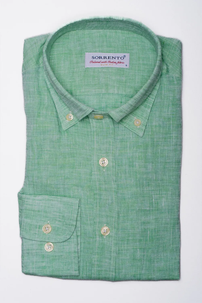 Hellgrünes Slim Fit Hemd aus Twill