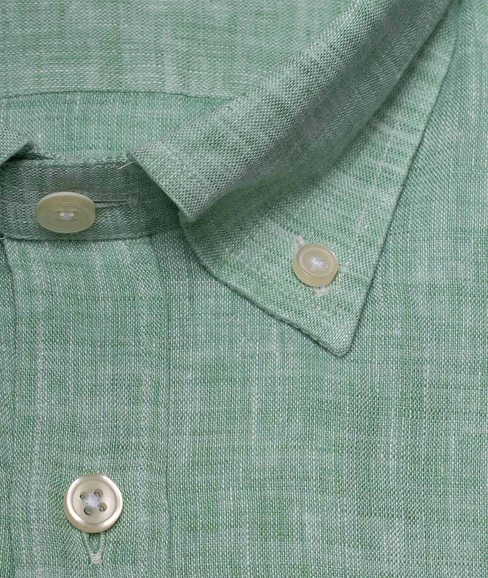 Hellgrünes Slim Fit Hemd aus Twill
