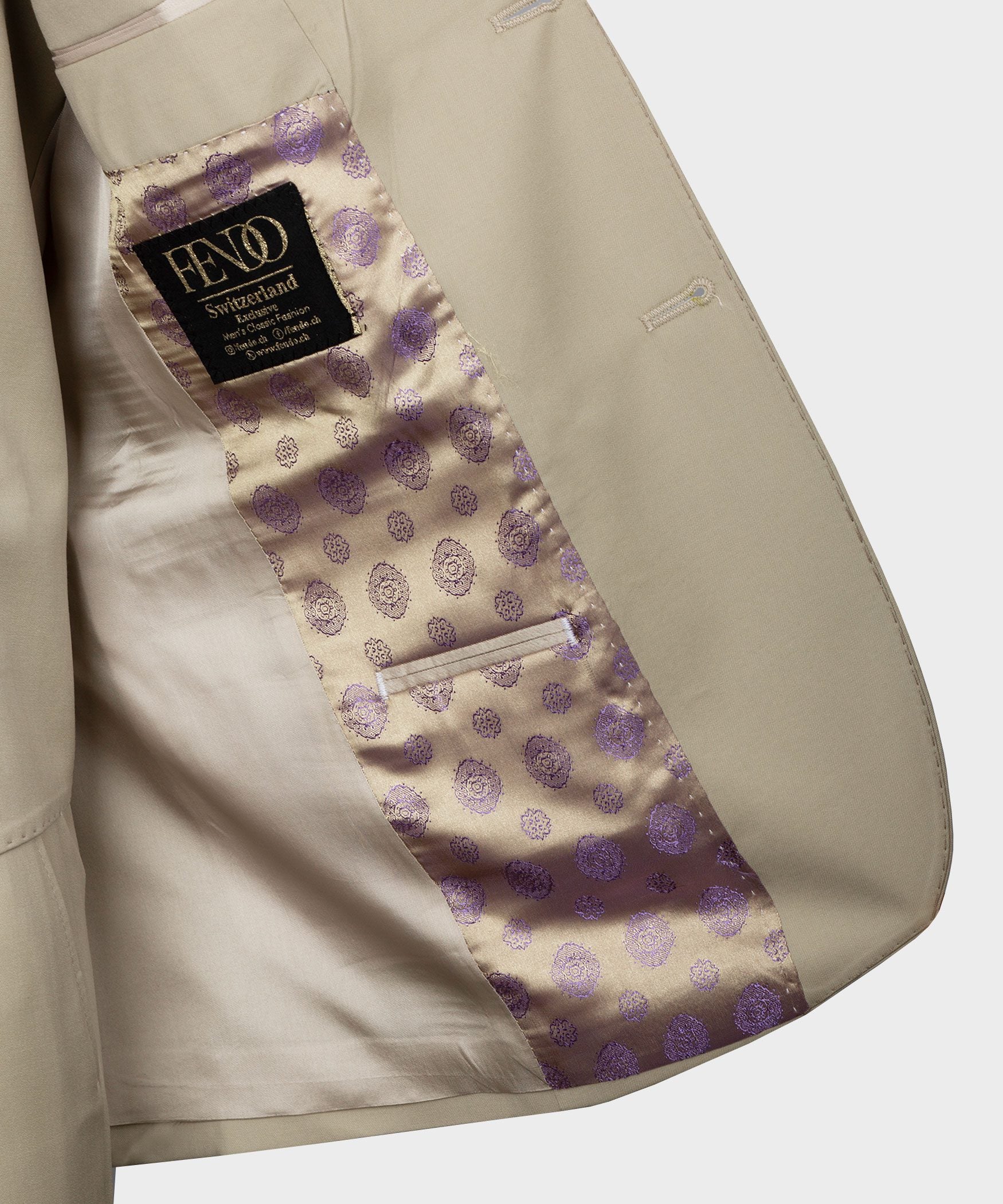 Beige Modern Fit Einreihiger Anzug