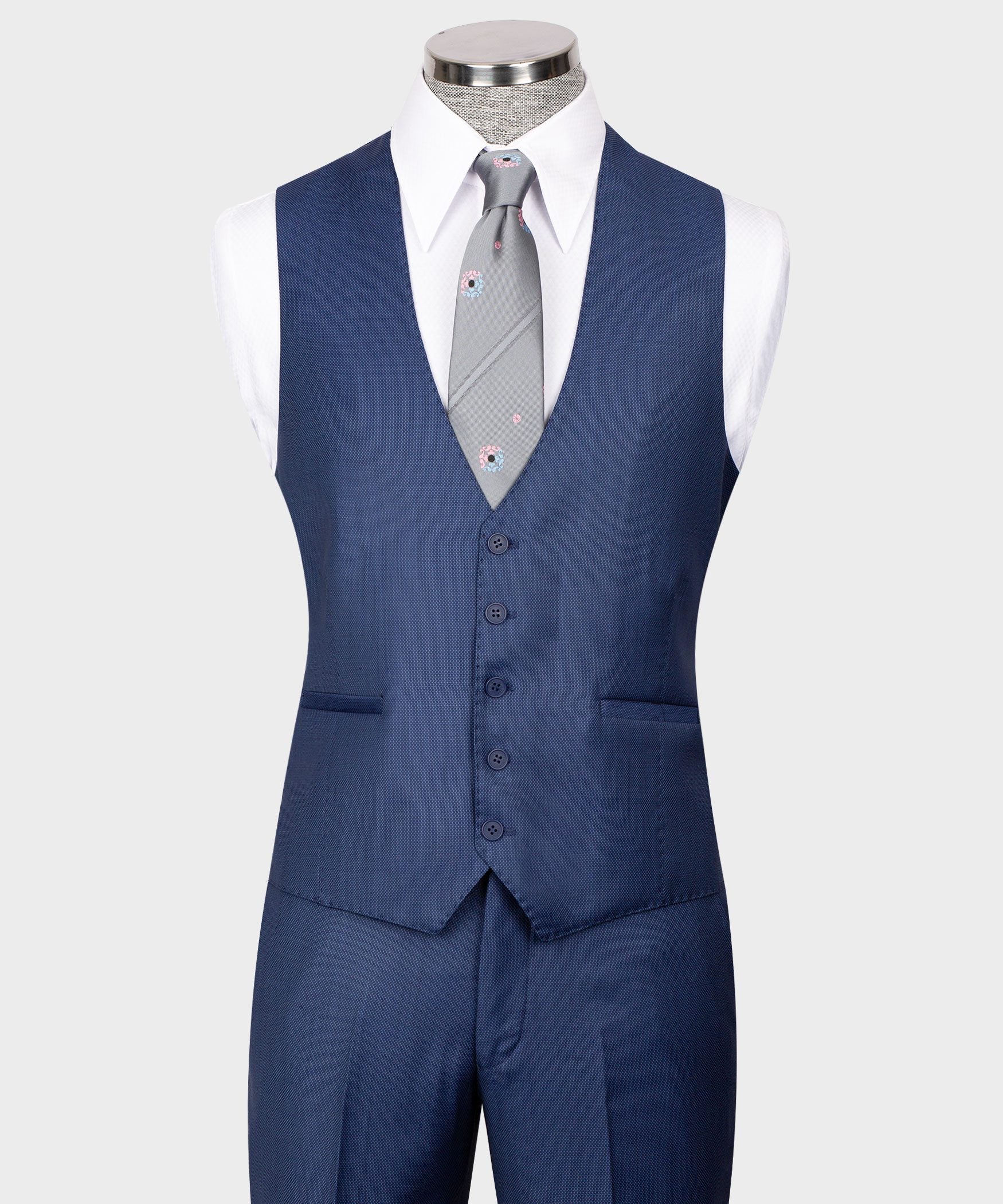 Blue modern fit single-breasted suit