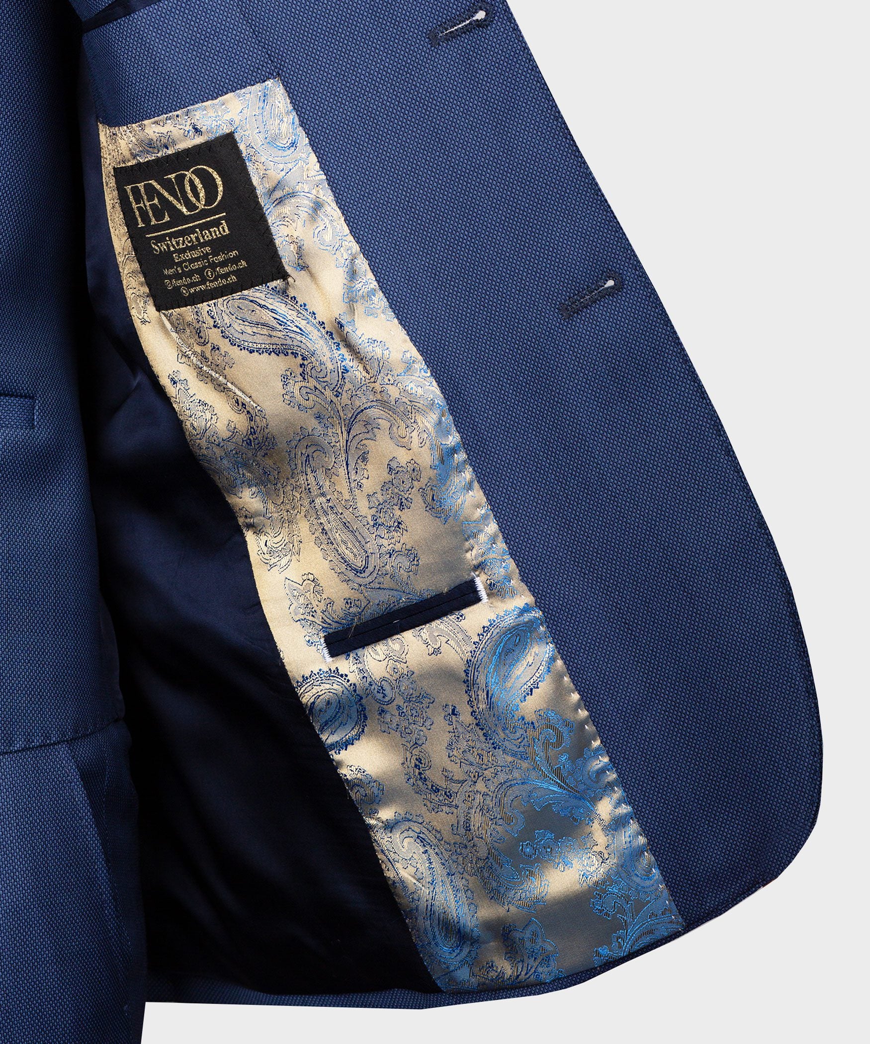 Blue modern fit single-breasted suit