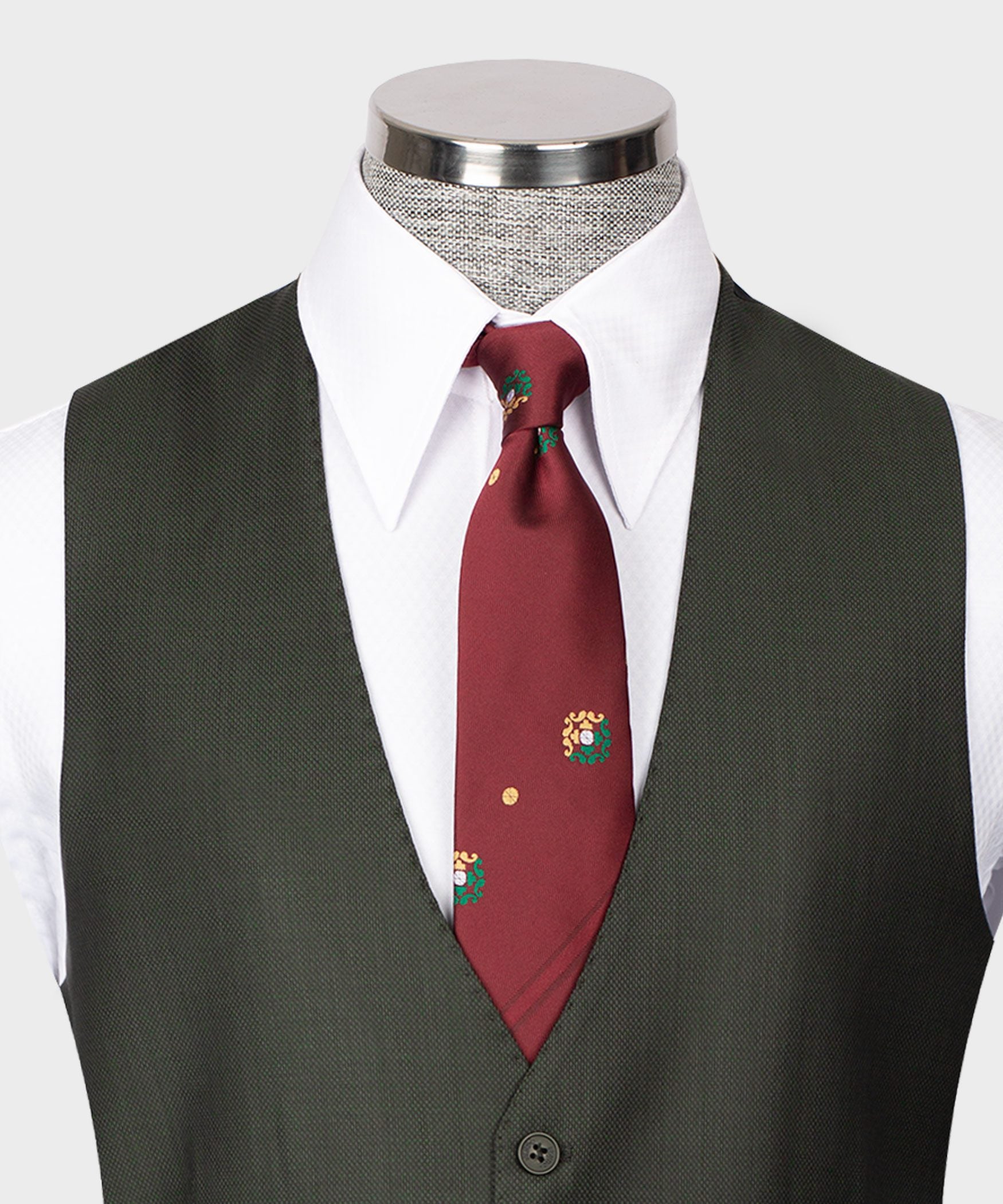 Grüner Modern Fit Einreihiger Anzug