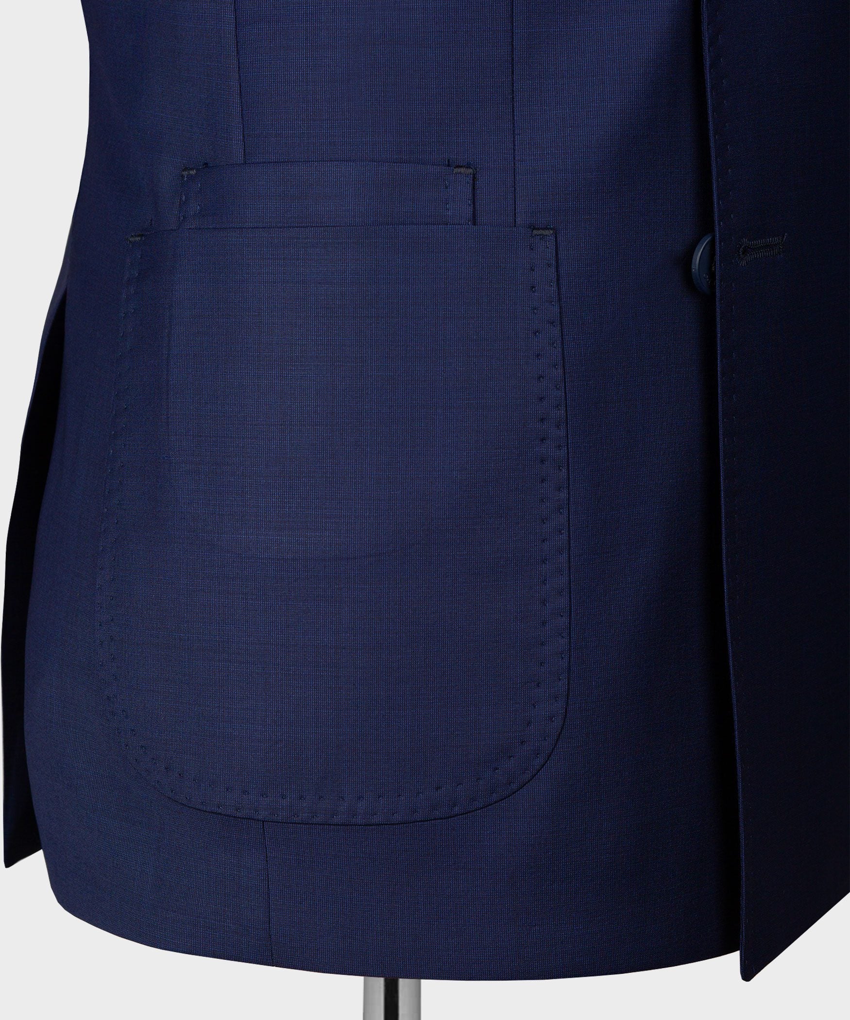 Navy blau Modern Fit Zweireiher Anzug