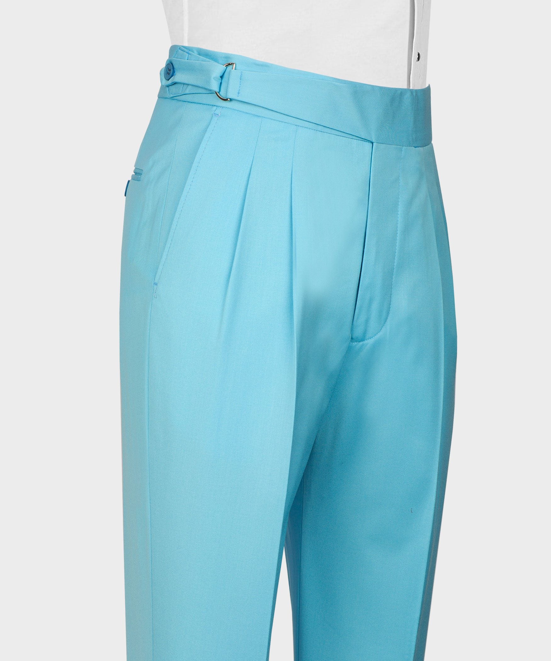 Hellblaue Modern Fit Zweireiher Anzug