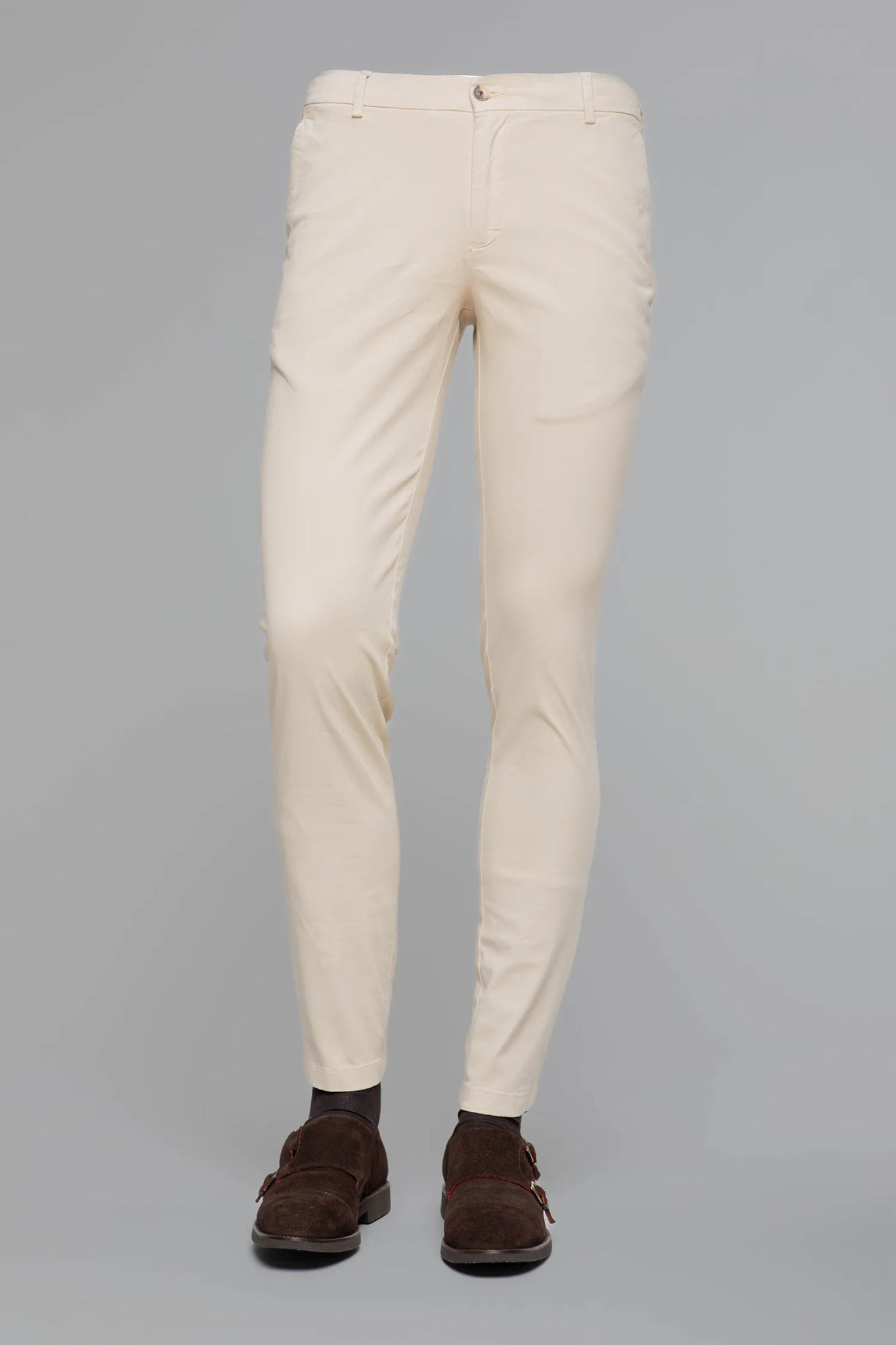 Beige slim fit chinos