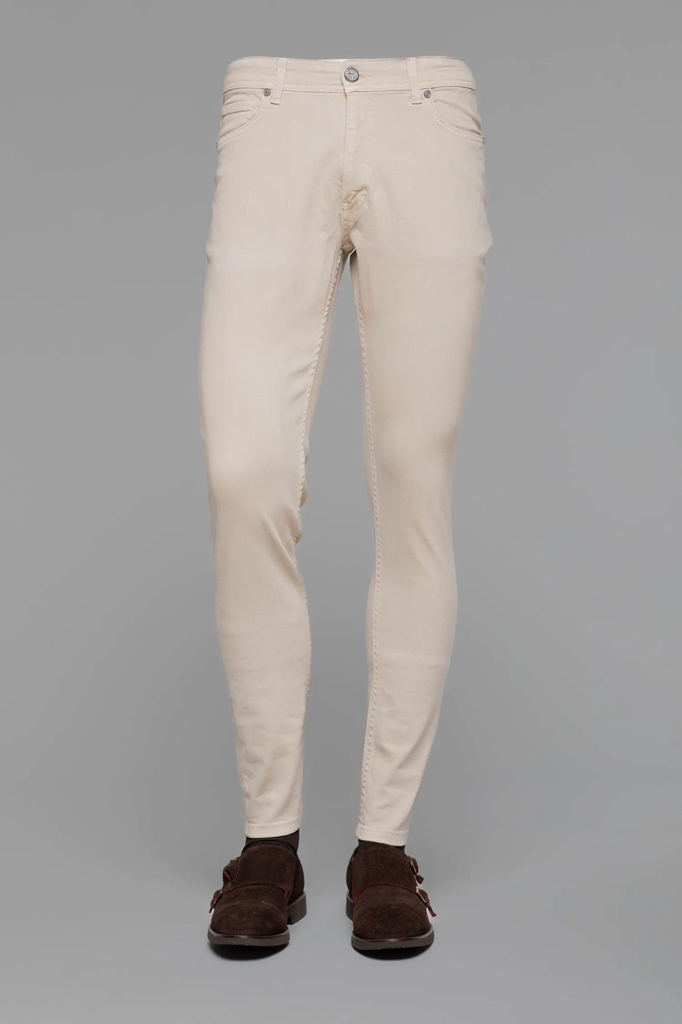Beige slim fit jeans